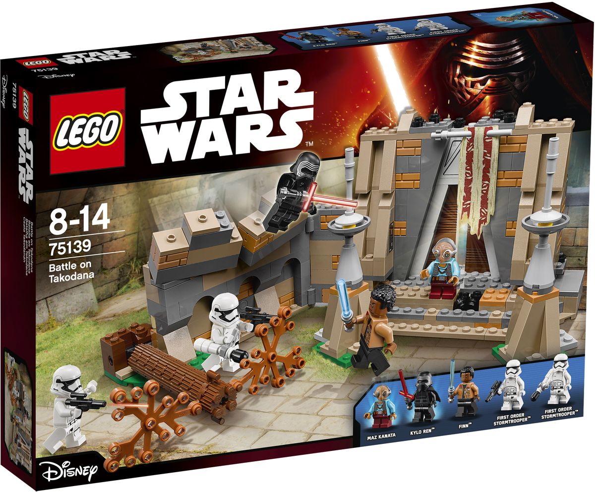 LEGO Star Wars Конструктор Битва планете Такодана 7513975139 LEGO Star Wars Конструктор Битва планете Такодана 7513975139Героев Сопротивления атакуют на планете Такодана! Чтобы обеспечить их безопасность, сражайтесь против Кайло и штурмовиков Первого Ордена. Сможете ли вы не попасть под обломки после взрыва стены и разрушения лестницы и уклониться от падающего дерева? Здесь вы вершите судьбы персонажей! Набор включает в себя 409 разноцветных пластиковых элементов. Игры с конструкторами помогут ребенку развить воображение, внимательность, пространственное мышление и творческие способности. Такой конструктор надолго займет внимание малыша и непременно станет его любимой игрушкой.