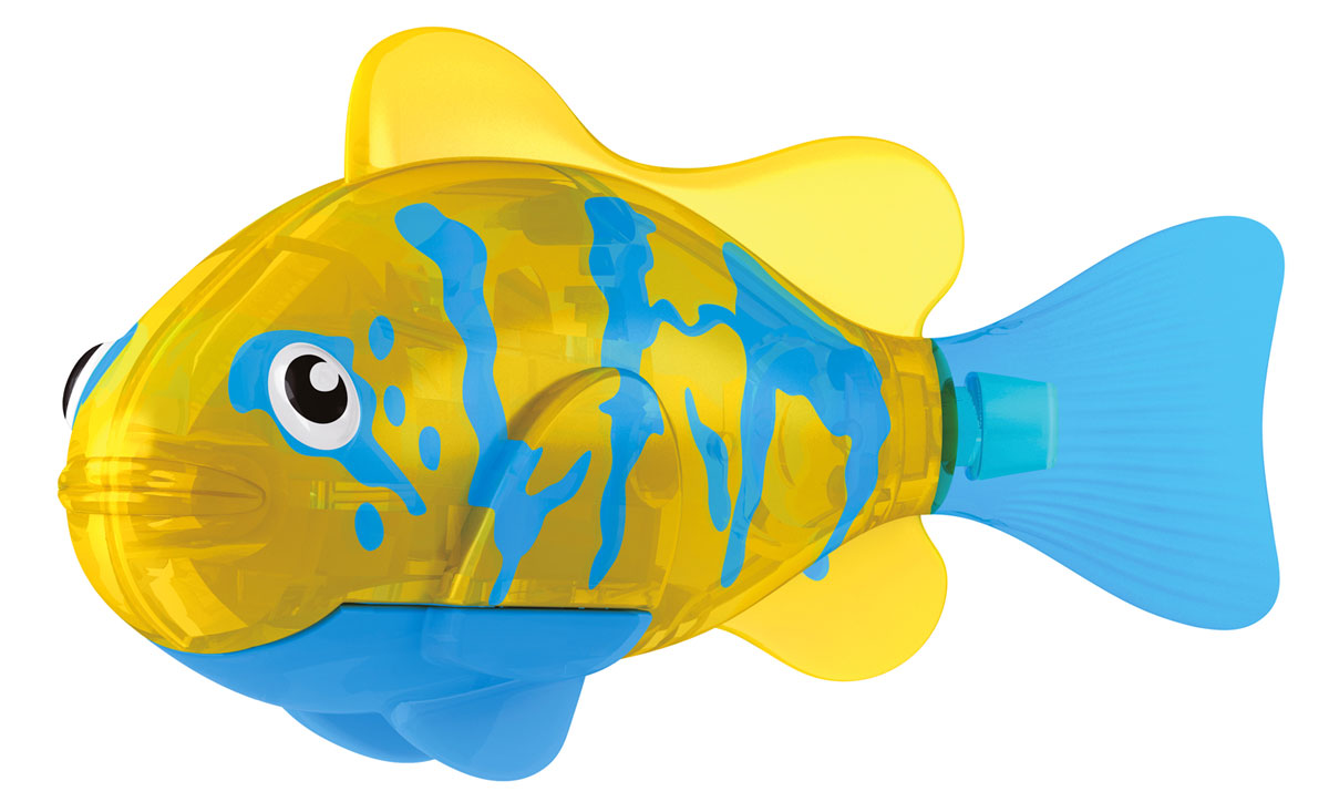 Robofish Игрушка для ванны Тропическая РобоРыбка. Белогрудый хирург, цвет: синий, желтый2549-4 Robofish Игрушка для ванны Тропическая РобоРыбка. Белогрудый хирург, цвет: синий, желтый2549-4Игрушка для ванны Robofish Тропическая РобоРыбка понравится вашему малышу и превратит купание в веселую игру. Она выполнена из безопасного пластика с элементами металла в виде маленькой красочной рыбки. При погружении в ванну, аквариум или другую емкостью с водой РобоРыбка начинает плавать, опускаясь ко дну и поднимаясь к поверхности воды. Игрушка прекрасно имитирует повадки настоящей рыбы. Траектория ее движения зависит от наклона хвоста. Внутри рыбки находится специальный грузик, регулирующий глубину ее погружения. Если рыбка плавает на дне, не всплывая, - уберите грузик; если на поверхности - добавьте грузик. Набор включает подставку, на которой можно разместить рыбку, пока вы с ней не играете. Порадуйте вашего ребенка таким замечательным подарком! Игрушка работает от 2 батарей напряжением 1,5V типа LR44 (2 установлены в игрушку и 2 запасные).