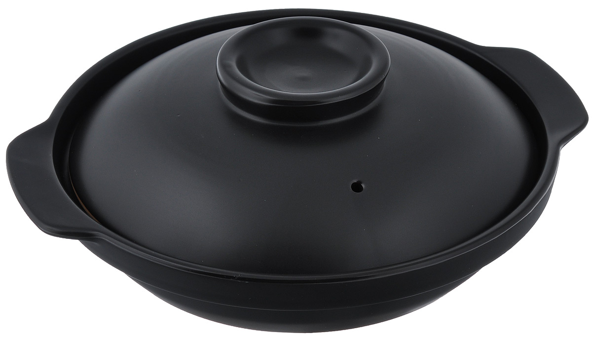 Кастрюля керамическая Miolla с крышкой, цвет: черный, 1,5 лDP-909B Кастрюля керамическая Miolla с крышкой, цвет: черный, 1,5 лDP-909BКастрюля Miolla изготовлена из экологически чистой жаропрочной керамики. Крышка кастрюли оснащена отверстием для выпуска пара. Кастрюля равномерно нагревает блюдо, долго сохраняя тепло и не выделяя абсолютно никаких примесей в пищу. Кастрюля устойчива к химическим и механическим воздействиям. Благодаря толстым стенкам изделие нагревается равномерно. Кастрюля Miolla прекрасно подойдет для запекания и тушения овощей, мяса и других блюд, а оригинальный дизайн и яркое оформление украсят ваш стол. Подходитдля всех типов плит, кроме индукционных. Можно мыть в посудомоечной машине. Диаметр кастрюли (по верхнему краю): 26,5 см. Ширина кастрюли (с учетом ручек): 30 см. Высота стенки: 7,5 см. Толщина дна: 5 мм. Толщина стенки: 5 мм.
