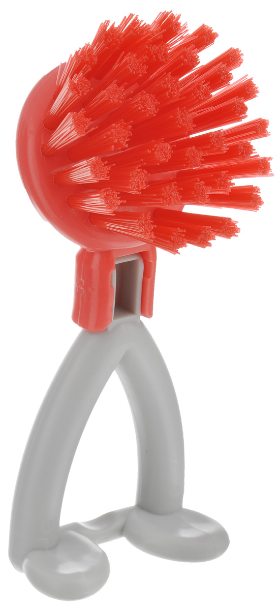 Щетка Идея "Хозяюшка", цвет: красный, серый, диаметр 6 см