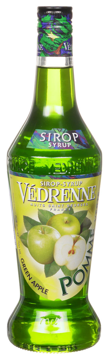Vedrenne Зеленое Яблоко сироп, 0,7 лSVDRPV-070B01 Vedrenne Зеленое Яблоко сироп, 0,7 лSVDRPV-070B01Сироп Зеленое яблоко обладает насыщенным свежим ароматом душистых зеленых яблок. Аппетитная густая консистенция окрашена в ярко-зеленый красивый цвет. Сиропы изготавливаются на основе натурального растительного сырья, фруктовых и ягодных соков прямого отжима, цитрусовых настоев, а также с использованием очищенной воды без вредных примесей, что позволяет выдержать все ценные и полезные свойства натуральных фруктово-ягодных плодов и трав. В состав сиропов входит только натуральный сахар, произведенный по традиционной технологии из сахарозы. Благодаря высокому содержанию концентрированного фруктового сока, сиропы Vedrenne обладают изысканным ароматом и натуральным вкусом, являются эффективным подсластителем при незначительной калорийности. Они оптимизируют уровень влажности и процесс кристаллизации десертов, хорошо смешиваются с другими ингредиентами и способствуют улучшению вкусовых качеств напитков и десертов. Сиропы Vedrenne разливаются в стеклянные бутылки с...