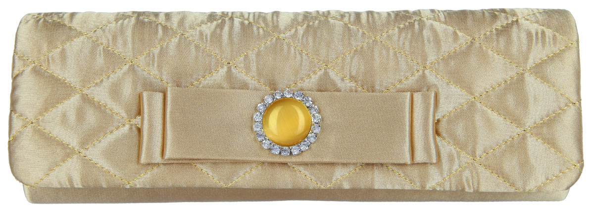 Клатч Fabretti, цвет: золотой. WNC4060WNC4060-gold Клатч Fabretti, цвет: золотой. WNC4060WNC4060-goldЭлегантный вечерний клатч Fabretti выполнен из полиэстера. Клатч оформлен кокетливым бантиком, который дополнен оригинальным декоративным элементом с сверкающими кристаллами. Изделие содержит одно отделение и закрывается клапаном на магнитную кнопку. Внутри расположен накладной карман. Клатч оснащен укороченным наплечным ремнем-цепочкой. Клатч Fabretti прекрасно завершит ваш праздничный образ.