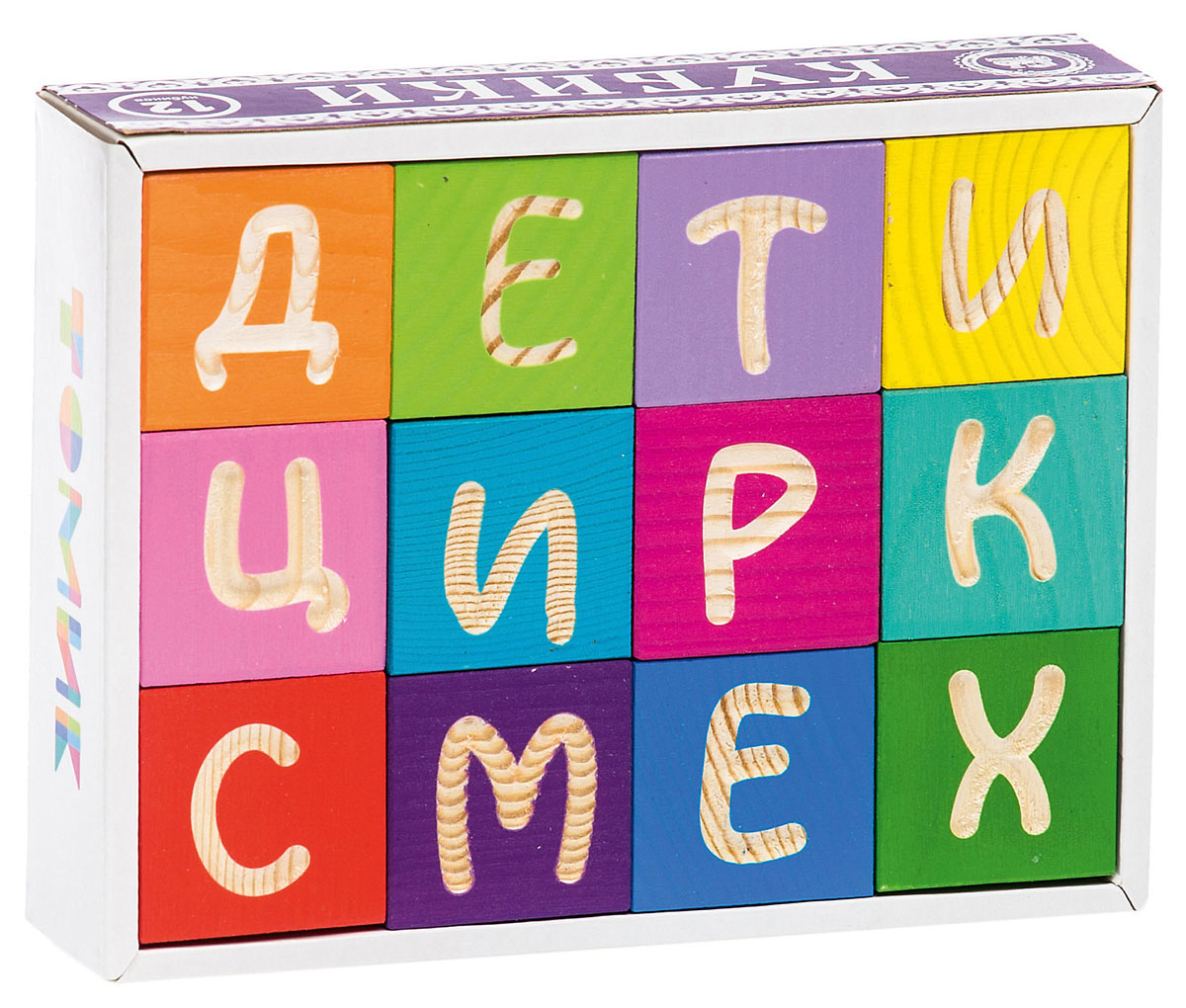 Томик Кубики Веселая азбука1111-4 Томик Кубики Веселая азбука1111-4Набор кубиков с азбукой в количестве двенадцати штук не даст заскучать даже самому непоседливому малышу. Из такого красочного материала можно не только строить башни и дома, но и изучать алфавит. На каждой стороне кубика имеется буква на цветном фоне. Игра с кубиками развивает моторику рук, логику, наблюдательность, память, образное мышление. Игрушка выполнена из дерева, детали тщательно отшлифованы и обработаны, окрашены акриловыми красками приятных цветов. Размер кубиков подобран специально для удобства малышей. Они надежны и будут служить много лет, а нанесенные рисунки не поблекнут и не сотрутся с годами.