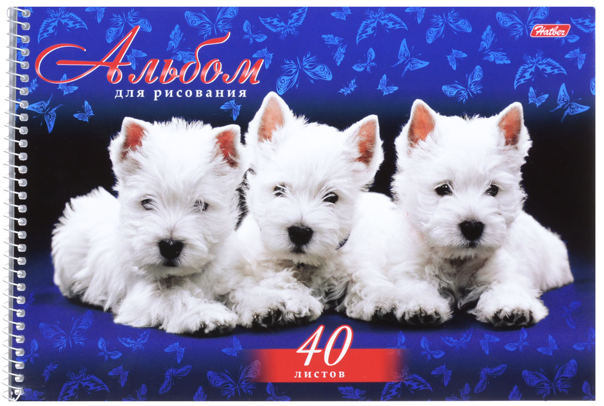 Hatber Альбом для рисования Щенки 40 листов цвет синий40А4Всп_09732 Hatber Альбом для рисования Щенки 40 листов цвет синий40А4Всп_09732Альбом для рисования Hatber Щенки будет радовать и вдохновлять ребенка на творческий процесс. Альбом изготовлен из белоснежной бумаги с яркой обложкой из плотного картона, оформленной изображением очаровательных щенков. Внутренний блок альбома состоит из 40 листов бумаги, которые снабжены микроперфорацией и являются отрывными. Способ крепления - спираль. Высокое качество бумаги позволяет рисовать в альбоме карандашами, фломастерами, акварельными и гуашевыми красками. Создание собственных картинок приносит детям настоящее удовольствие. Увлечение изобразительным творчеством носит не только развлекательный характер: оно развивает цветовое восприятие, зрительную память и воображение. Во время рисования совершенствуется ассоциативное, аналитическое и творческое мышление. Занимаясь изобразительным творчеством, малыш тренирует мелкую моторику рук, становится более усидчивым и спокойным и, конечно, приобщается к общечеловеческой культуре.
