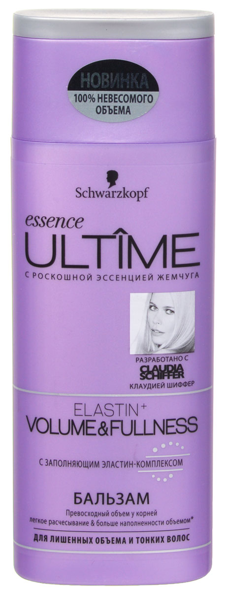 Essence Ultime Бальзам для лишенных объема и тонких волос Elastin+ Volume&Fullness, 250 мл09263046 Essence Ultime Бальзам для лишенных объема и тонких волос Elastin+ Volume&Fullness, 250 мл09263046Бальзам от Essence Ultime Elastin+ Volume&Fullness разработан специально для лишенных объема и тонких волос. Формула с заполняющим эластин-комплексом укрепляет каждый волос, создает невесомый объем, густоту и обеспечивает до трех раз более легкогое расчесывание. Содержит ценный Ultimate-4-комплекс: уникальную комбинацию из эссенции жемчуга, пантенола, улучшенного протеина и кератина. Побалуйте волосы роскошным уходом. Товар сертифицирован.