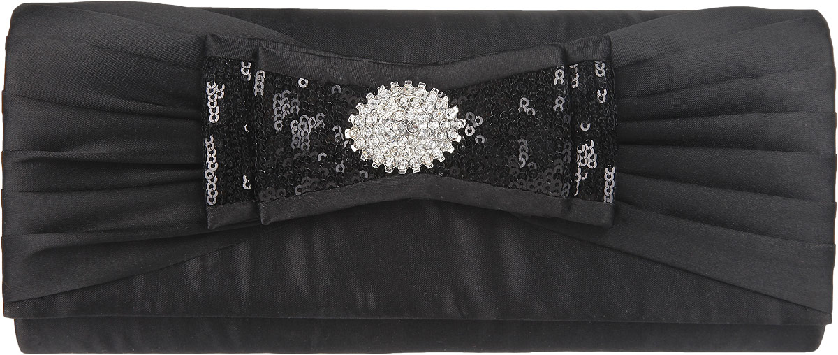 Клатч Fabretti, цвет: черный. WD70923WD70923-black Клатч Fabretti, цвет: черный. WD70923WD70923-blackЭлегантный вечерний клатч Fabretti выполнен из полиэстера. Изделие оформлено кокетливым бантиком, который дополнен пайетками и оригинальным элементом с кристаллами. Изделие содержит одно отделение и закрывается клапаном на магнитную кнопку. Внутри расположен накладной карман. Клатч оснащен укороченным наплечным ремнем-цепочкой. Клатч Fabretti прекрасно завершит ваш праздничный образ.