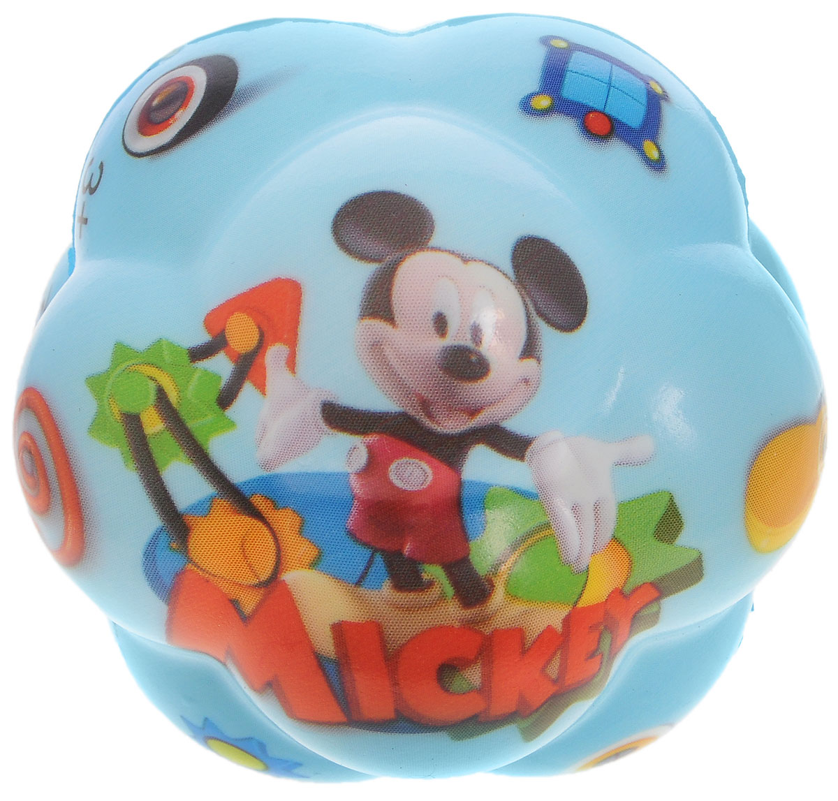 John Игрушка Суперпрыгающий мяч Mickey56621WD_голубой John Игрушка Суперпрыгающий мяч Mickey56621WD_голубойJohn Суперпрыгающий мяч бозагга Mickey прекрасно подойдет для самых маленьких. Мячик выполнен из ПВХ, имеет необычную форму с выпуклостями, которая обеспечивает ему высокую прыгучесть. Мячик с изображением героя любимого мультфильма непременно заинтересует ребенка, ему сразу захочется его потрогать. Яркий мячик станет незаменимым спутником для всех любителей подвижных игр. Он развивает координацию движений и мелкую моторику.