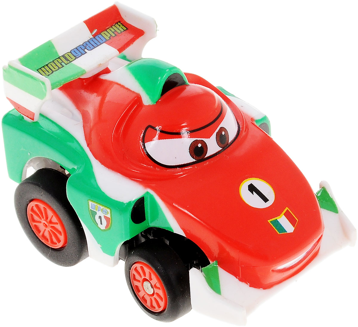 Dickie Toys Машина на инфракрасном управлении Тачки Francesco3089513_Francesco Dickie Toys Машина на инфракрасном управлении Тачки Francesco3089513_FrancescoМашинка на инфракрасном управлении Dickie Toys Тачки: Francesco - это полная копия полюбившегося героя мультсериала Тачки Франческо Бернулли. Игрушка может двигаться вперед, дает задний ход, поворачивает влево и вправо, останавливается.Точная настройка управления, 2 скорости, подзарядка от пульта дистанционного управления сделают игру комфортной и увлекательной. Машинка на инфракрасном управлении Dickie Toys Тачки: Francesco станет отличным подарком поклоннику этого популярного мультфильма! Игрушка работает от встроенного аккумулятора. Для работы пульта управления необходимы 4 батарейки типа ААА (не входят в комплект).