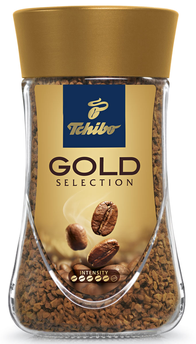 Tchibo Gold Selection кофе растворимый, 95 г476750 Tchibo Gold Selection кофе растворимый, 95 г476750Порадуйте себя благородным вкусом и насыщенным ароматом кофе Tchibo Gold Selection. Зерна Tchibo Gold Selection тщательно обжариваются небольшими партиями до благородного золотисто-коричневого оттенка. Эта особая золотистая обжарка позволяет раскрыть необычайно богатый вкус и насыщенный аромат кофейных зерен.