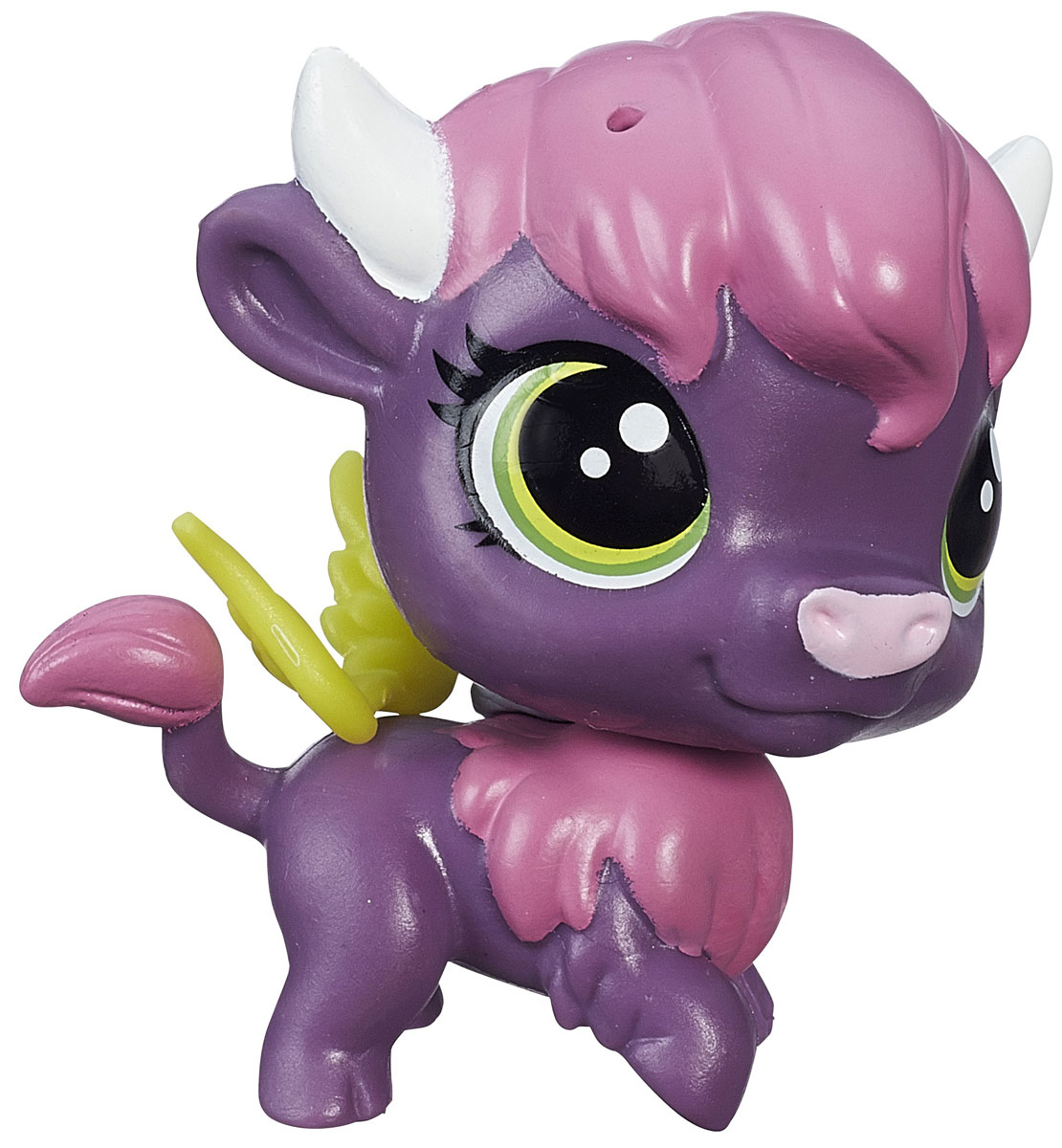 Littlest Pet Shop Фигурка Bijou BysonA8229EU4_B2169 Littlest Pet Shop Фигурка Bijou BysonA8229EU4_B2169Фигурка Bijou Byson - это симпатичный маленький бизон. У Бижу огромные зеленые глазки, фиолетовый окрас и белые рожки. В наборе имеется и оригинальный аксессуар для бизона - ангельские крылышки. На подвижной голове фигурки, имеется отверстие для украшений из других наборов. Одиночные фигурки животных из сериала Littlest Pet Shop - это множество новых персонажей, с каждым из которых вы получите уникальный аксессуар. Маленькие зверушки яркие и милые, они могут меняться аксессуарами. Порадуйте своего малыша таким замечательным подарком, и он проведет множество увлекательных часов, играя с ним и придумывая свои удивительные истории!