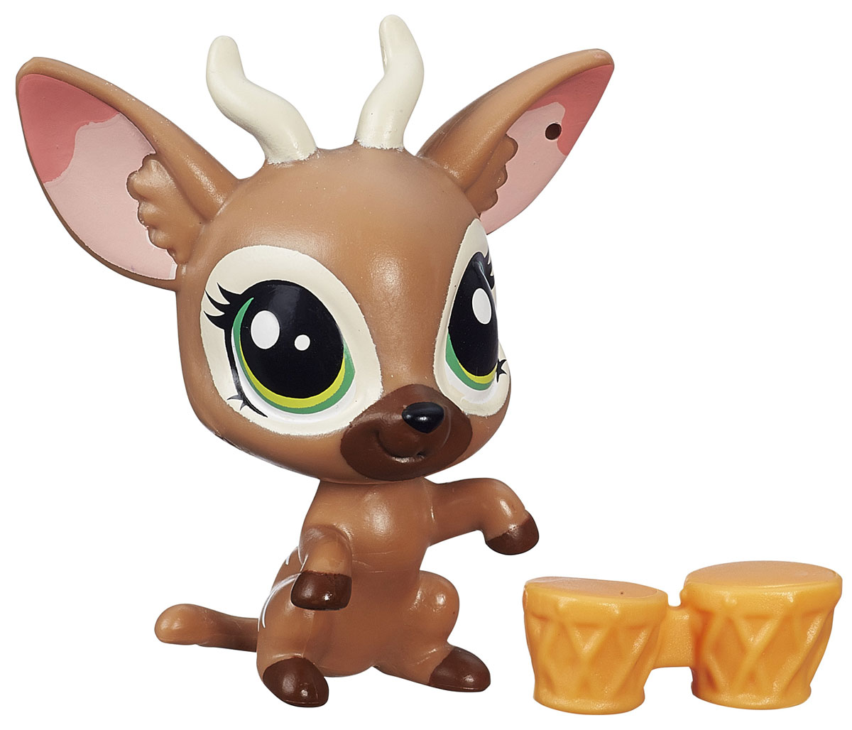 Littlest Pet Shop Фигурка Bongo BrillA8229EU4_B2167 Littlest Pet Shop Фигурка Bongo BrillA8229EU4_B2167Фигурка Bongo Brill - это симпатичный маленький олененок. У Бонго огромные зеленые глазки, белые полоски на спинке и маленькие рожки. В наборе имеется и оригинальный аксессуар для зверюшки - оранжевые маленькие барабаны. Одиночные фигурки животных из сериала Littlest Pet Shop - это множество новых персонажей, с каждым из которых вы получите уникальный аксессуар. Маленькие зверушки яркие и милые, они могут меняться аксессуарами. Порадуйте своего малыша таким замечательным подарком, и он проведет множество увлекательных часов, играя с ним и придумывая свои удивительные истории!