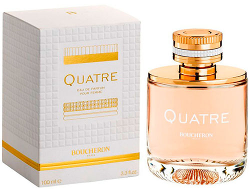 Boucheron Quatre Pour Femme Парфюмированная вода 30 мл13398 Boucheron Quatre Pour Femme Парфюмированная вода 30 мл13398Фруктовые, цветочные. Цитрусы, грейпфрут, тангерин, апельсин, зеленое яблоко, персик, жасмин, роза, клубника, карамель, ваниль, кашемир, белый мускус.