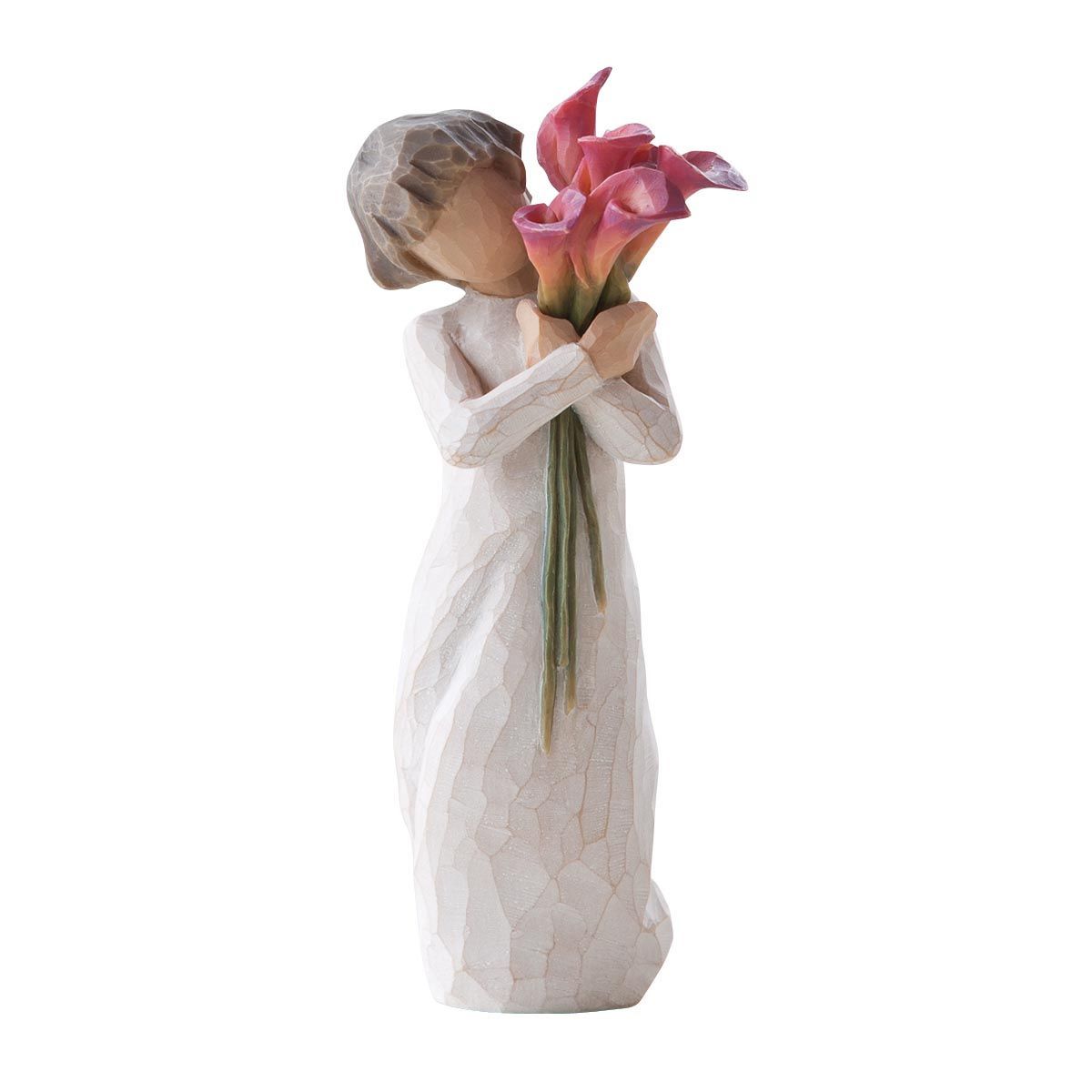Фигурка Willow Tree Расцветать, 14 см27159 Фигурка Willow Tree Расцветать, 14 см27159Эти прекрасные статуэтки созданы канадским скульптором Сьюзан Лорди. Каждая фигурка – это настоящее произведение искусства, образная скульптура в миниатюре, изображающая эмоции и чувства, которые помогают нам чувствовать себя ближе к другим, верить в мечту, выражать любовь. Каждая фигурка помещена в красивую упаковку. Купить такой оригинальный подарок, значит не только украсить интерьер помещения или жилой комнаты, но выразить свое глубокое отношение к любимому человеку. Этот прекрасный сувенир будет лучшим подарком на день ангела, именины, день рождения, юбилей. Материал: Искусственный камень (49% карбонат кальция мелкозернистой разновидности, 51% искусственный камень)