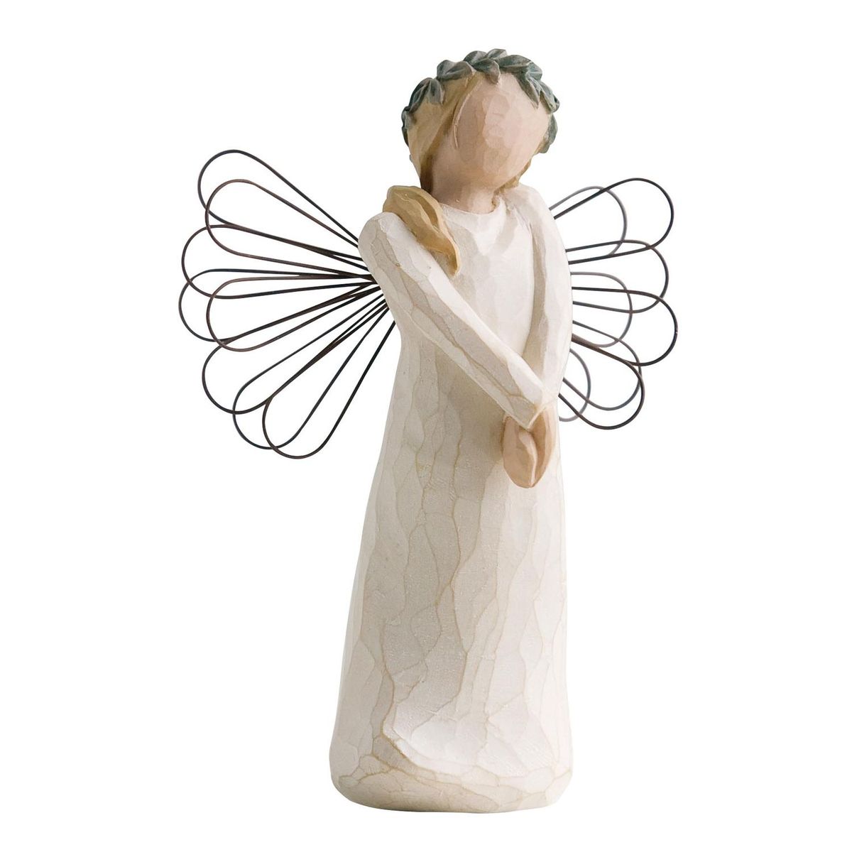 Фигурка Willow Tree Ангел праздника, 10,5 см26108 Фигурка Willow Tree Ангел праздника, 10,5 см26108Эти прекрасные статуэтки созданы канадским скульптором Сьюзан Лорди. Каждая фигурка – это настоящее произведение искусства, образная скульптура в миниатюре, изображающая эмоции и чувства, которые помогают нам чувствовать себя ближе к другим, верить в мечту, выражать любовь. Каждая фигурка помещена в красивую упаковку. Купить такой оригинальный подарок, значит не только украсить интерьер помещения или жилой комнаты, но выразить свое глубокое отношение к любимому человеку. Этот прекрасный сувенир будет лучшим подарком на день ангела, именины, день рождения, юбилей. Материал: Искусственный камень (49% карбонат кальция мелкозернистой разновидности, 51% искусственный камень)