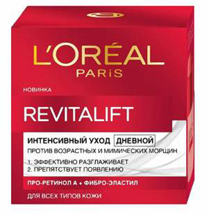 LOreal Paris Revitalift Дневной антивозрастной крем для лица, 50 млA2152520 LOreal Paris Revitalift Дневной антивозрастной крем для лица, 50 млA2152520Благодаря Revitalift дневному лифтинг-уходу: 1. Мгновенно кожа более увлажненная и наполненная энергией. 2. Через 1 неделю кожа более упругая: на 11%* 3. Через 1 месяц морщины сокращены** 4. Молодость кожи возвращается. *Инструментальный тест при участии 24 женщин **Клинический тест при участии 39 женщин