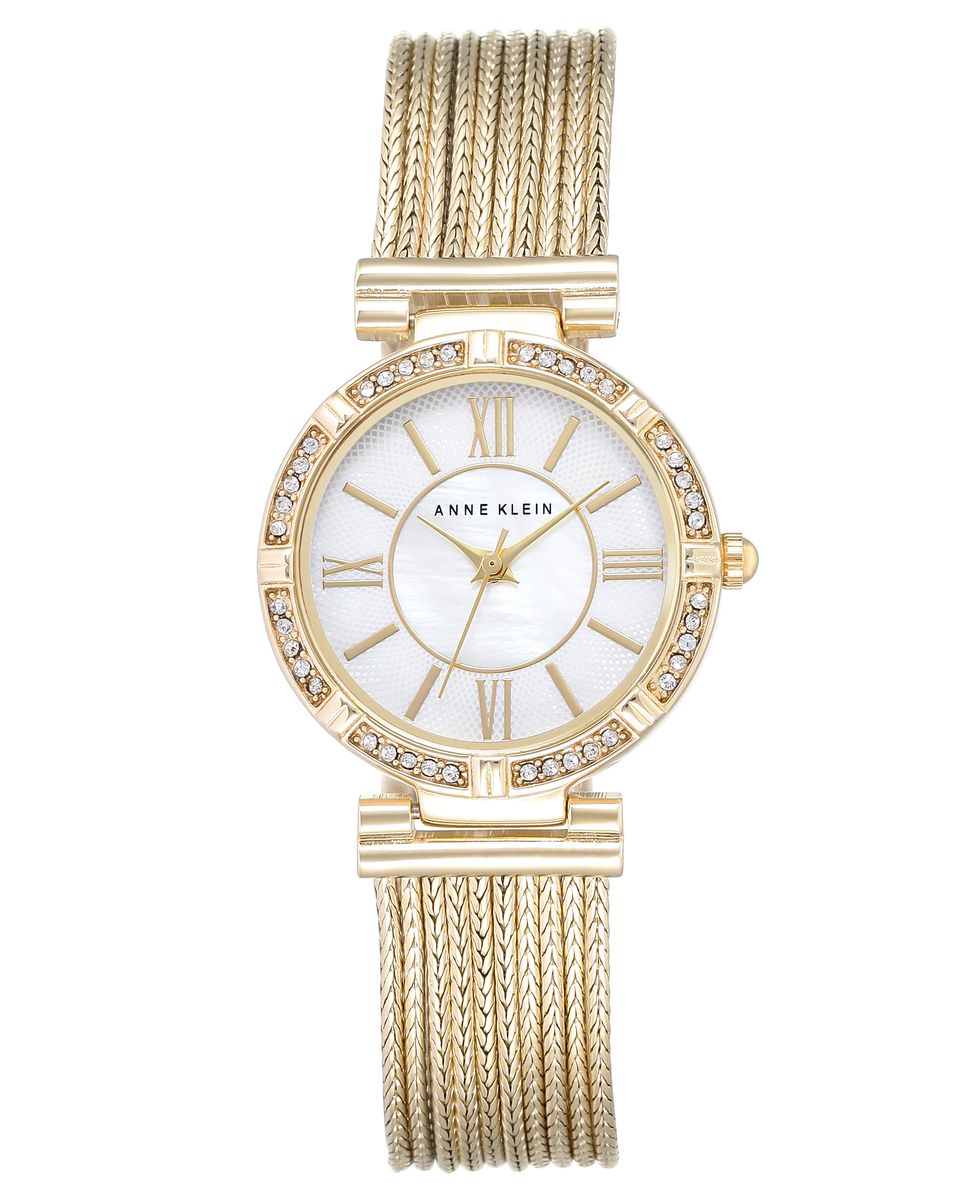 Наручные часы женские Anne Klein, цвет: золотой, белый. 2144 MPGB2144 MPGB Наручные часы женские Anne Klein, цвет: золотой, белый. 2144 MPGB2144 MPGBКорпус 28мм, циферблат- натуральный перламутр, безель украшен кристаллами Swarovski, браслет выполнен из 9 цепей с PVD покрытием золотистого цвета, водозащита- 3 АТМ
