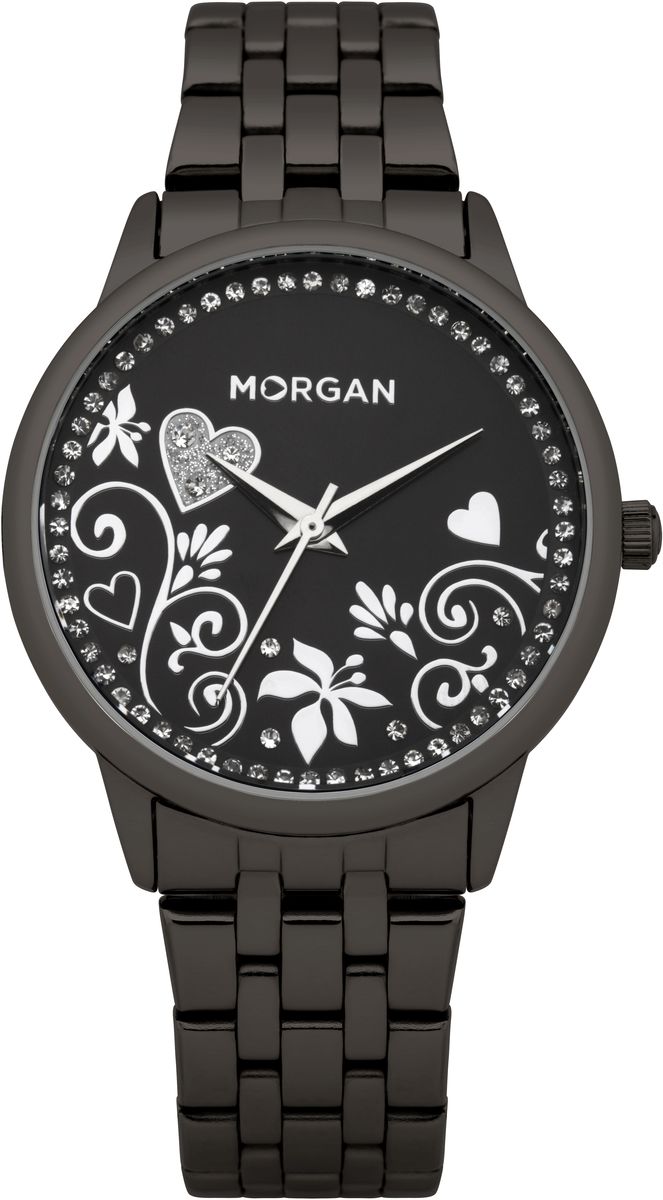 Часы наручные женские Morgan, цвет: черный. M1130BMBRM1130BMBR Часы наручные женские Morgan, цвет: черный. M1130BMBRM1130BMBRОригинальные женские часы Morgan выполнены из нержавеющей стали с IP-покрытием и минерального стекла. Циферблат часов дополнен чешскими кристаллами и символикой бренда. Корпус часов оснащен кварцевым механизмом, имеет степень влагозащиты равную 3 atm, а также дополнен устойчивым к царапинам минеральным стеклом. Браслет часов оснащен замком-клипсой, который позволит с легкостью снимать и надевать изделие. Часы поставляются в фирменной упаковке. Часы Morgan подчеркнут изящность женской руки и отменное чувство стиля у их обладательницы.
