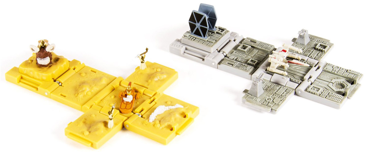 Spin Master Боевые кубики Звездные войны Tusken Raider Attack & Battle of Yavin 2 шт52101_серый, желтый Spin Master Боевые кубики Звездные войны Tusken Raider Attack & Battle of Yavin 2 шт52101_серый, желтыйБоевые кубики Spin Master Звездные войны: Tusken Raider Attack & Battle of Yavin - это новый уникальный продукт, который придётся по душе любому фанату саги Звёздные войны. Игрушка представляет собой боевой кубик-трансформер. В сложенном состоянии это компактный кубик высотой 4 сантиметра, но стоит его раскрыть и у вас на столе окажется поле для стратегической игры в антураже любимой вселенной. Внутри раскладывающегося кубика - сцены из мира Звездных войн. Такой кубик станет великолепным подарком для любого поклонника настольных игр! В набор входит 2 различных кубика, которые позволят воспроизвести любимые моменты из фильмов: атаку таскенских рейдеров и битву на Явине. В комплект входят карта для игры, 6 фишек-маркеров, игровые кости и 2 кубика.