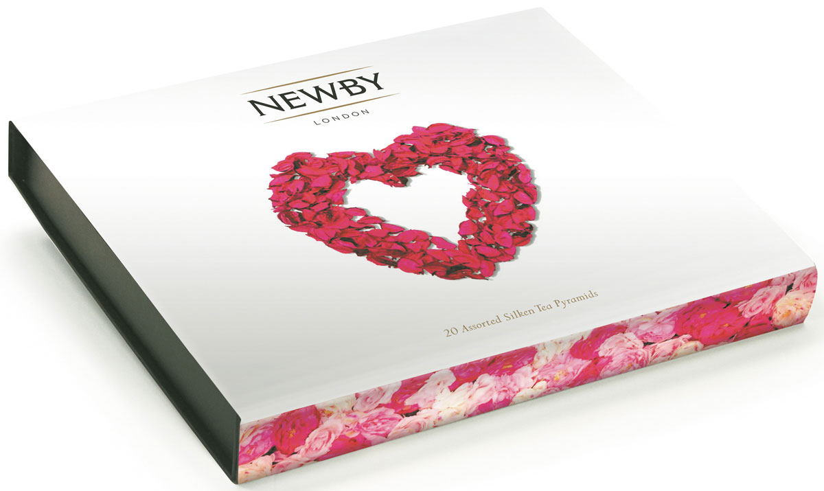 Newby From the Heart подарочный набор листового чая в пирамидках (4 вкуса), 20 шт899002 Newby From the Heart подарочный набор листового чая в пирамидках (4 вкуса), 20 шт899002Набор Newby From the Heart упакован в подарочную картонную коробку в картонном рукаве с тисненым логотипом на крышке. Подарочная упаковка содержит 4 вида крупнолистового чая в пирамидках - прекрасный подарок к 8 Марта. Наполнение по 5 пирамидок каждого вида чая: Хунан Грин: этот чай, скрученный в виде плотных спиралей, дает изысканный светло-зеленый настой с нежно-сладковатым вкусом и мягким послевкусием Жасминовая Принцесса: светло-медовый настой с изысканным ароматом жасмина. Вкус мягкий, деликатный, с цветочными нотками и сладким послевкусием Клубника и манго: великолепный фруктовый освежающий напиток с неповторимым ароматом манго и клубники утоляет жажду в любое время дня Ройбос Апельсин: тизан на основе ройбоса с добавлением освежающей апельсиновой ноты.