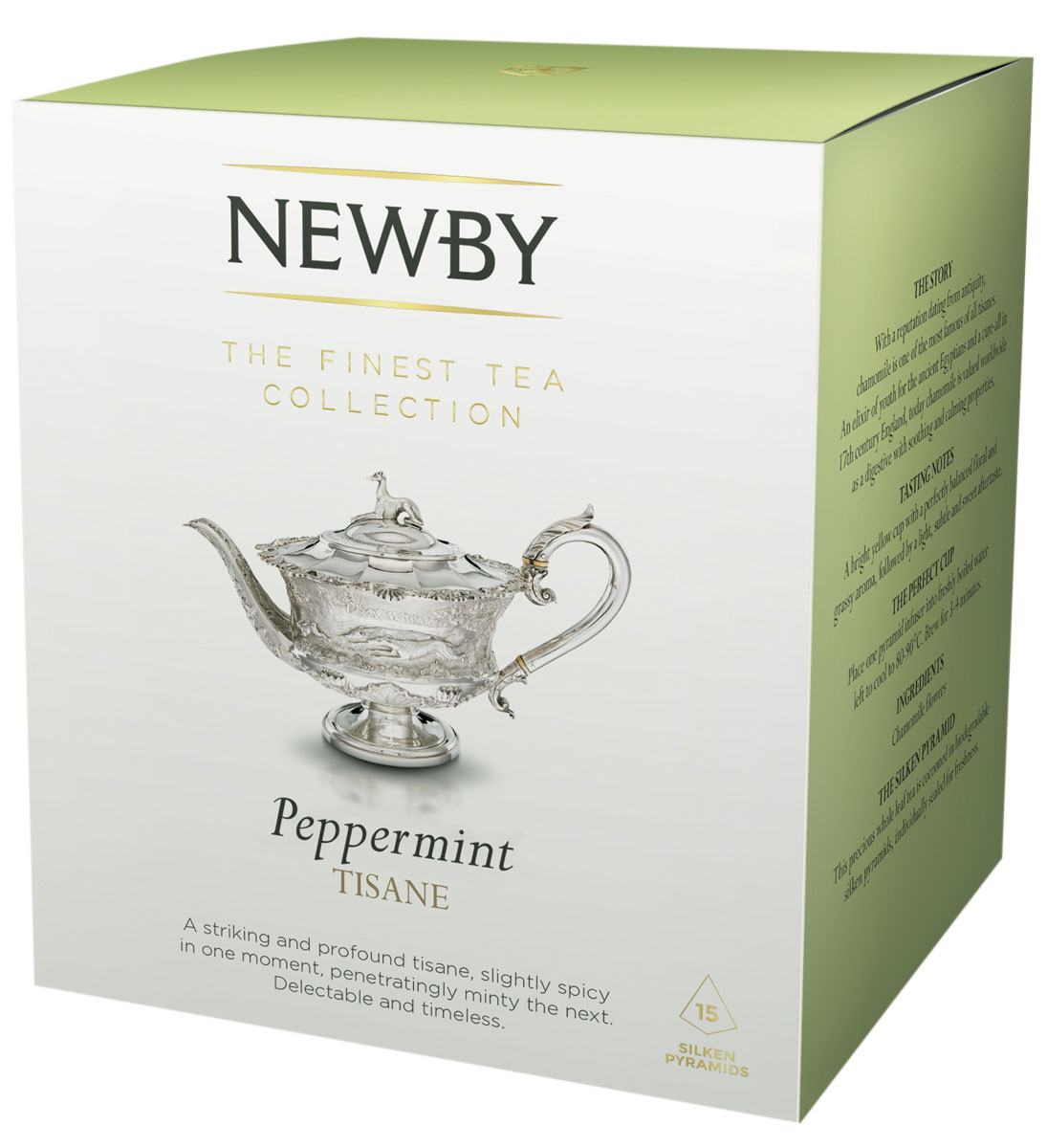 Newby Peppermint травяной чай в пирамидках, 15 шт600140A Newby Peppermint травяной чай в пирамидках, 15 шт600140ANewby Peppermint - освежающий травяной чай из листьев перечной мяты. Чашка благоухает пряным мятным вкусом. Каждая пирамидка упакована в индивидуальное саше из алюминиевой фольги для сохранения свежести ингредиентов.
