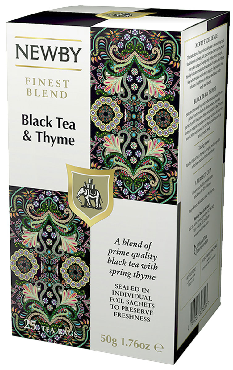 Newby Black Tea and Thym черный чай с чабрецом в пакетиках, 25 шт311260 Newby Black Tea and Thym черный чай с чабрецом в пакетиках, 25 шт311260Насыщенный черный чай Newby Black Tea and Thym с терпким ароматом горного чабреца придаст сил и согреет вас в любое время дня.