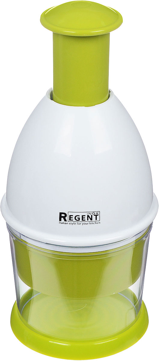 Измельчитель для овощей Regent inox, цвет: белый, зелёный93-AC-CH-02 Измельчитель для овощей Regent inox, цвет: белый, зелёный93-AC-CH-02Измельчитель для овощей Regent inox - незаменимый помощник на кухне для любителей домашней кулинарии. Замечательно справляется с нарезкой овощей, фруктов, грибов, чищенных орехов, шоколада и множества других кулинархных ингридиентов. Благодаря закрытому корпусу не вызывает слёз при нарезании лука, не оставляет запаха продуктов на руках. Справлется с нарезкой продуктов значительно быстрее ножа, благодаря W-образному острому лезвию. Прибор компактен в храненни, исключительно прост в эксплуатации и уходе.