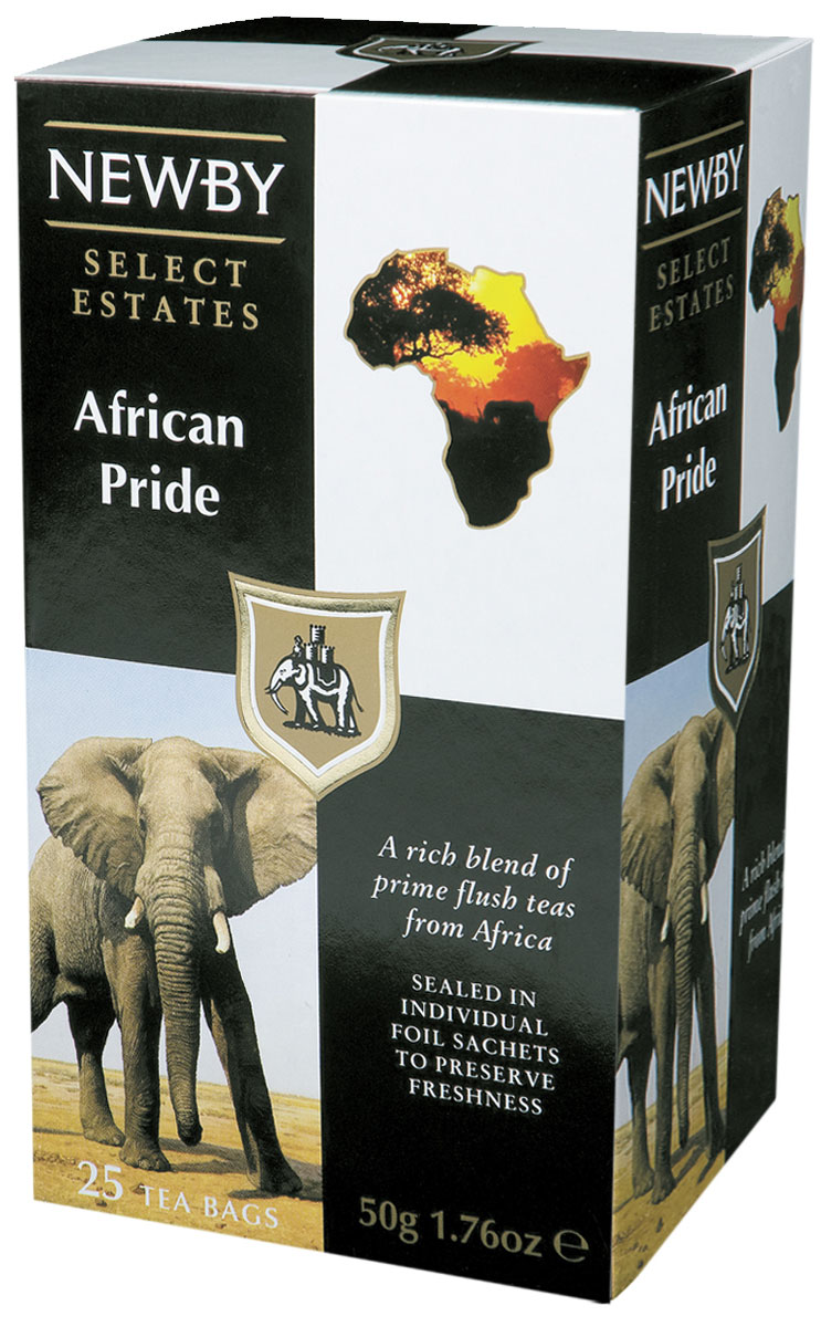 Newby African Pride черный чай в пакетиках, 25 шт311120 Newby African Pride черный чай в пакетиках, 25 шт311120Newby African Pride - это богатая смесь черных африканских чаев лучшего сбора. Насыщенный классический настой темного цвета с терпким вкусом отлично взбодрит и придаст сил в течение всего дня.