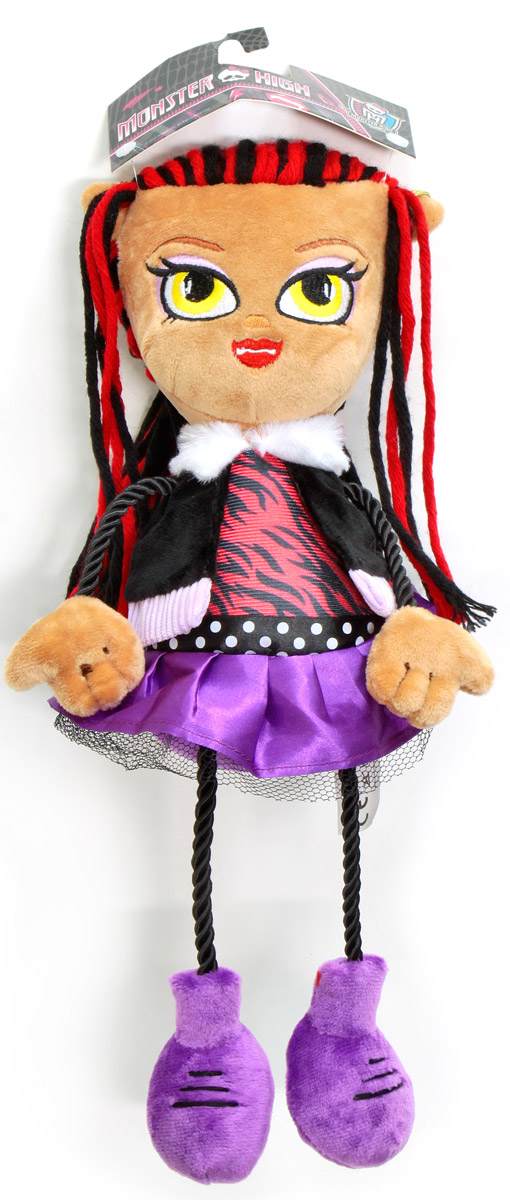 Monster High Кукла плюшевая Клодин ВульфТ57415 Monster High Кукла плюшевая Клодин ВульфТ57415Плюшевая кукла Monster High Клодин Вульф будет замечательным подарком для маленькой поклонницы Monster High. Очаровательная кукла с вышитым личиком и длинными волосами из пряжи одета в платье с отделкой сеточкой, с атласным поясом. Ножки и ручки куклы выполнены из декоративного шнура. Размер в полный рост - 35 см.
