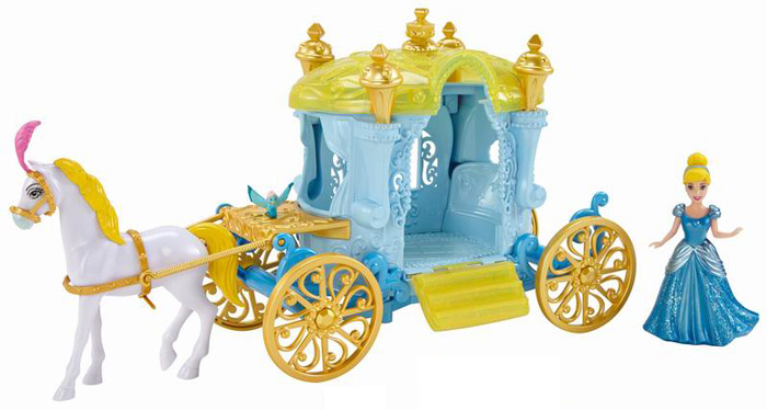 Disney Princess Игровой набор с куклой ЗолушкаCJP94/CJP95/BDK06 Disney Princess Игровой набор с куклой ЗолушкаCJP94/CJP95/BDK06Окунитесь в мир приключений, романтики и веселья! Вместе с милой Золушкой прокатитесь на королевский бал в изящной карете, запряженной красавцем конем. Игровой набор Disney Princess Золушка включает: мини-куклу Золушку, фигурку птички, фигурку коня и шикарную карету. Платье Золушки выполнено по технологии Magic Clip, благодаря чему менять наряды принцессы станет очень просто и быстро. Колеса кареты свободно вращаются, дверь открывается. Сделайте такой великолепный подарок вашей маленькой принцессе!
