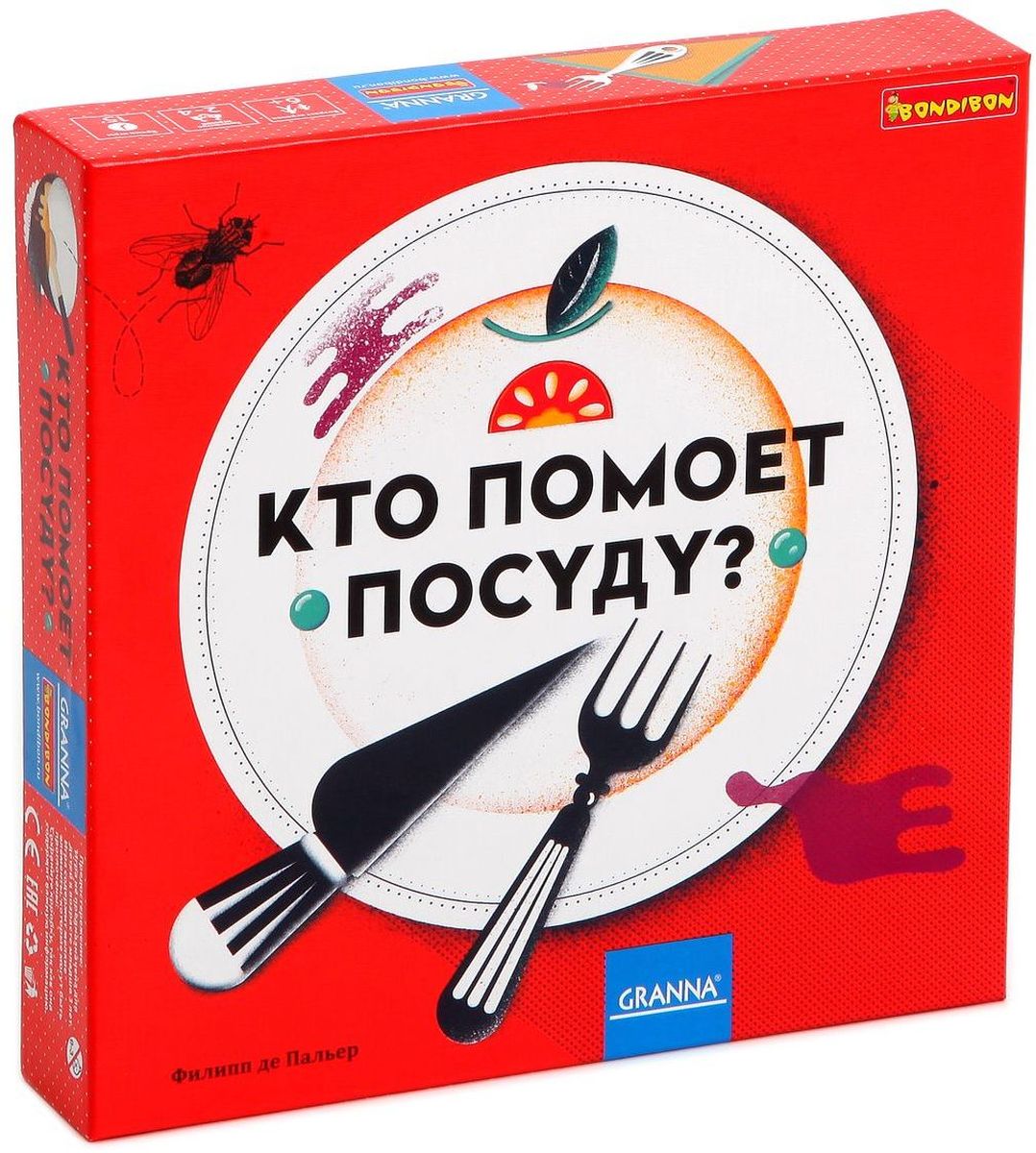 Bondibon Развивающая игра Кто помоет посудуВВ1265 Bondibon Развивающая игра Кто помоет посудуВВ1265Отныне споров о том, кому мыть посуду после еды, в вашей семье больше не будет – все решит забавная настольная игра Кто помоет посуду? Играть в нее весело и совсем не сложно: участники по очереди подкладывают друг другу карточки с изображением грязной посуды. У кого в конце игры окажется больше всего таких карточек – тот и будет сегодня дежурным по кухне. Теперь домашние обязанности будут выполняться не только взрослыми: дети тоже смогут поучаствовать в наведении порядка на кухне. При этом – все по-честному, и никаких споров! Эта веселая семейная игра – замечательный способ избежать мелких конфликтов. С ней любая семья станет еще дружнее, ведь теперь на вашей кухне всегда будут царить чистота и порядок, а в доме – прекрасное настроение!