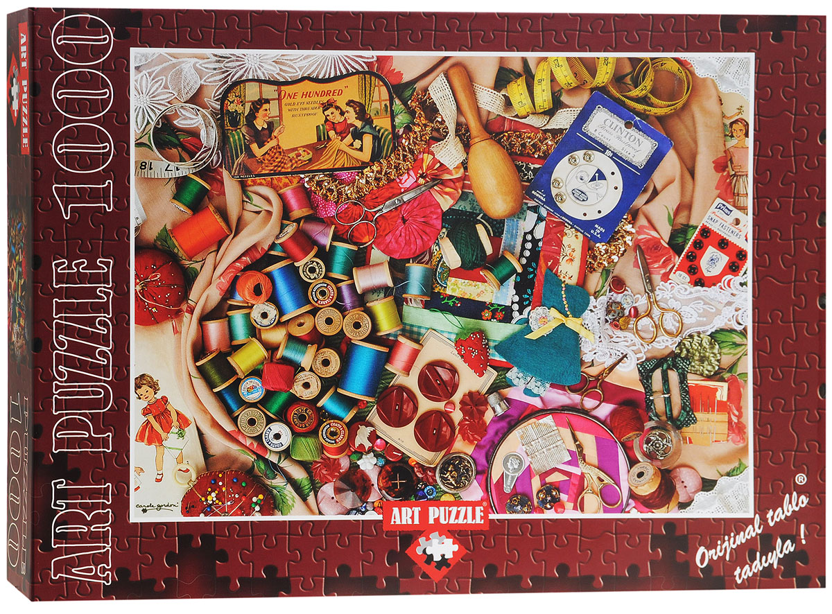 Art Puzzle Пазл Воспоминания о прошлом4424 Art Puzzle Пазл Воспоминания о прошлом4424Пазл Воспоминания о прошлом, без сомнения, придется вам по душе. Собрав этот пазл, включающий в себя 1000 элементов, вы получите великолепную работу современного фотографа К.Гордон. На собранном изображении вы увидите оригинальную инсталляцию с нитками, пуговками и всевозможными яркими аксессуарами для рукоделия. Насыщенно яркое реалистичное изображение радует глаз, а процесс сборки становится приятным наслаждением, ведь детали арт-пазла аккуратны, а их сцепка прочна. Собирать пазл можно в компании друзей, в кругу семьи или в одиночестве, погрузившись в приятные воспоминания. Собранный пазл, вставленный в рамку, станет украшением любого интерьера и произведет неизгладимое впечатление на гостей и домочадцев.