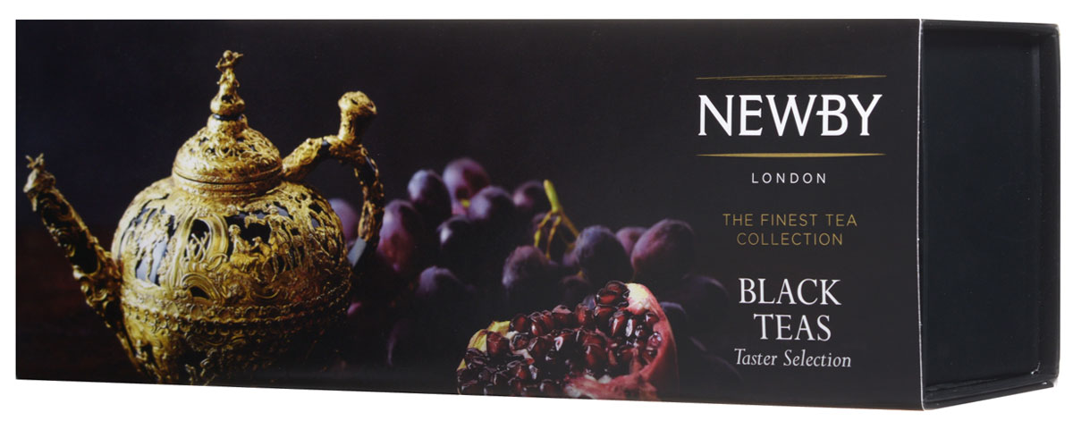 Newby Black Teas подарочный набор черного листового чая (4 вкуса), 100г829010 Newby Black Teas подарочный набор черного листового чая (4 вкуса), 100г829010Подарочная упаковка посвящена возрождению чайной культуры и декорирована изображениями уникальных чайников из коллекции Chitra компании Newby. Внутри каждой картонной коробочки листовой чай отменного качества. В набор входят: Английский завтрак - популярная смесь черных сортов чая из Ассама, Цейлона и Кении. Чашка действительно крепкого чая насыщенного янтарного цвета и богатого вкуса идеальна для начала вашего дня; Эрл Грей - черный чай, ароматизированный натуральным маслом бергамота. Насыщенный черный чай, яркий настой с натуральным ароматом и цитрусовым вкусом спелого бергамота; Кан-Джанга - деликатный черный чай с медовым цветом настоя, цветочным ароматом и легким мускатным привкусом - настоящая находка для гурманов; Верхний Ассам - насыщенный черный чай летнего сбора с богатым солодовым вкусом, ореховыми нотками и пьянящим ароматом.