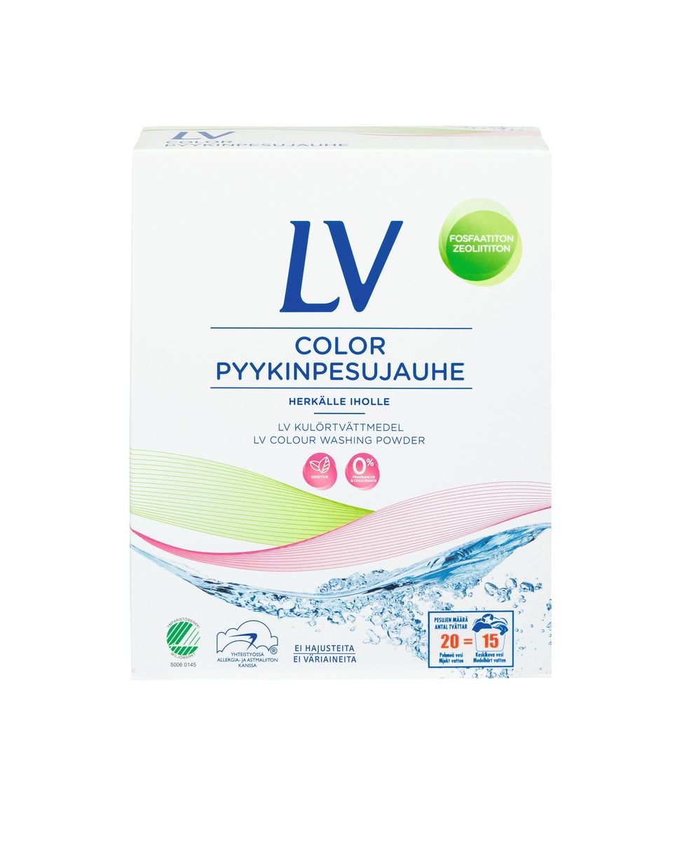 Berner LV Концентрированный стиральный порошок COLOR 750 г92115 Berner LV Концентрированный стиральный порошок COLOR 750 г92115Концентрированный стиральный порошок для чувствительной кожи (22 машинных стирки, 15 ручных стирок). Не содержит ароматические добавки, красители, цеолит, фосфат, оптические отбеливатели, РН 9,7. Хорошо выполаскивается из белья. Для стирки изделий из цветных тканей, как в стиральной машине любого типа, так и вручную. Не рекомендуется использовать стиральный порошок LV для мытья рук. Для более тщательной стирки или замачивания, используйте распределитель стиральной машины. Подходит для детского белья. Товар сертифицирован.