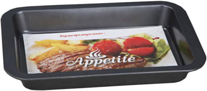 Форма для выпечки Appetite, прямоугольная, с антипригарным покрытием, 36 см х 23 смSL2005 Форма для выпечки Appetite, прямоугольная, с антипригарным покрытием, 36 см х 23 смSL2005Форма Appetite выполнена из углеродистой стали. Антипригарное покрытие обеспечивает моментальное снятие выпечки с противня, а также его легкую очистку после использования. Экологически безопасное покрытие не содержит перфлюоро-октановой кислоты. Высокая теплопроводность способствует быстрому приготовлению пищи. Форма выдерживает температуру до 230°C. Подходит для использования в духовке. Можно мыть в посудомоечной машине. Использовать только пластиковые, деревянные или силиконовые аксессуары. С такой формой вы всегда сможете порадовать своих близких оригинальной выпечкой. Размер формы (без учета ручек): 32 см х 20 см. Размер формы (с учетом ручек): 36 см х 23 см. Высота стенки: 4,5 см.