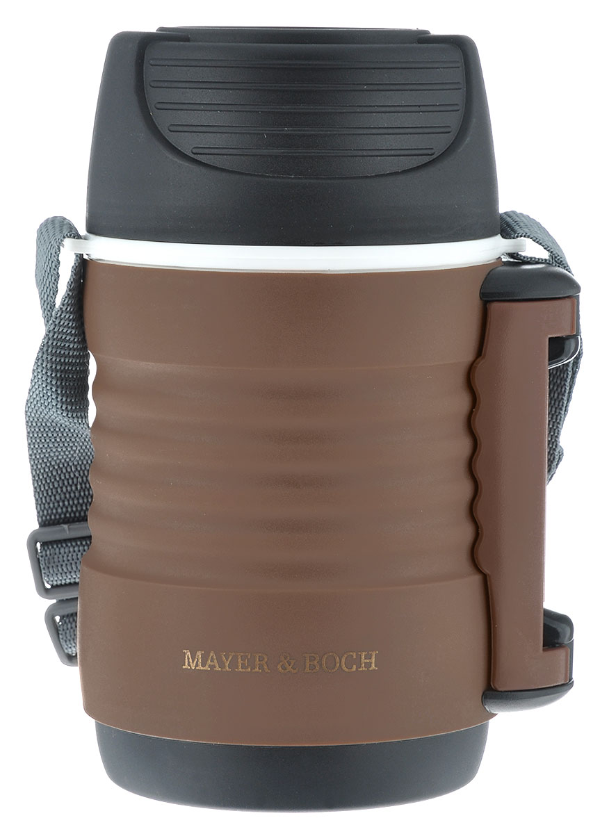 Термос пищевой Mayer & Boch, цвет: кофейный, черный, 700 мл23731 Термос пищевой Mayer & Boch, цвет: кофейный, черный, 700 мл23731Пищевой термос Mayer & Boch пригодится в любой ситуации: будь то экстремальный поход, пикник, поездка, или вы просто хотите взять с собой домашнюю еду в офис. Корпус термоса выполнен из цветного пищевого полипропилена. На корпусе термоса для удобства переноски предусмотрены ручка и ремень. Колба термоса изготовлена из прочной нержавеющей стали, которая устойчива к механическим повреждениям, она не разобьется при падении и не треснет от резкого перепада температуры. В широкое горлышко термоса помещены два контейнера с крышками, изготовленные из пищевого полипропилена белого цвета. Крышки легко открывается и плотно закрывается с помощью легкого щелчка. Термос Mayer & Boch - это идеальный вариант для переноски нескольких разных блюд. В него поместится все необходимое, и вы в любое время сможете вкусно и быстро пообедать. Диаметр термоса (по верхнему краю): 9 см. Высота термоса (без учета крышки): 17,6 см. Диаметр контейнеров: 8 см. ...