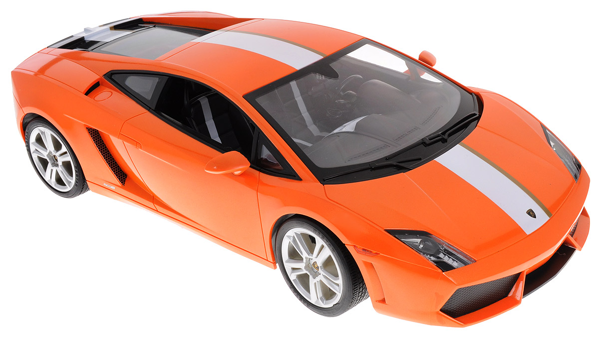 Rastar Радиоуправляемая модель Lamborghini Gallardo LP550-2 цвет оранжевый52500 Rastar Радиоуправляемая модель Lamborghini Gallardo LP550-2 цвет оранжевый52500Радиоуправляемая модель Rastar Lamborghini Gallardo LP550-2, выполненная из прочного пластика с металлическими элементами, является точной уменьшенной копией настоящего автомобиля в масштабе 1:10. Модель привлечет внимание не только ребенка, но и взрослого. Машина при помощи пульта управления движется вперед, дает задний ход, поворачивает влево и вправо, останавливается. Автомобиль обладает высокой стабильностью движения, что позволяет полностью контролировать его процесс, управляя уверенно и без суеты. Модель оснащена световыми эффектами. Такая модель автомобиля станет отличным подарком не только автолюбителю, но и человеку, ценящему оригинальность и изысканность, а качество исполнения представит такой подарок в самом лучшем свете. Машина работает от сменного аккумулятора (входит в комплект), пульт управления работает от батарейки 9V типа Крона (не входит в комплект).