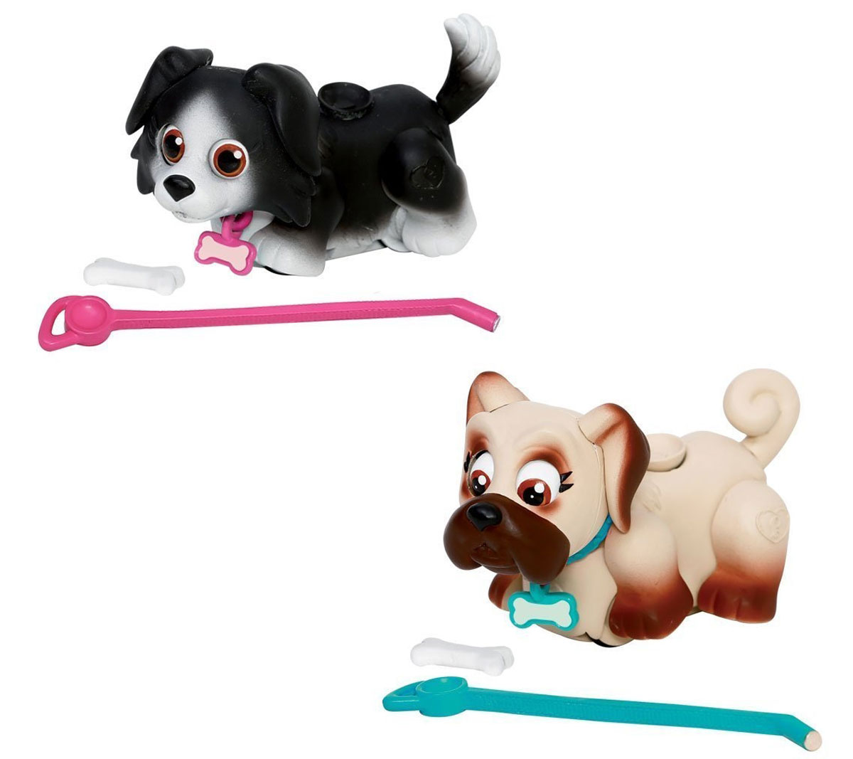 Pet Club Parade Игровой набор Собачки Бордер-колли и Мопс18548_бордер колли Pet Club Parade Игровой набор Собачки Бордер-колли и Мопс18548_бордер коллиИгровой набор Собачки привлечет внимание вашего малыша и подарит много часов, посвященных игре с ней. В комплект входят две собачки, бордер-колли и мопс, поводки для них и косточки. Щенки забавно двигают лапками и головой при ходьбе. При желании можно присоединить специальный поводок к ошейнику. На спинке расположен джойстик, с помощью которого можно управлять головой, хвостиком и глазами собачек. Щенок может взаимодействовать с аксессуарами. Например, благодаря встроенным магнитам, подбирать косточку, или следовать ней. На ошейнике собачки есть бирка в виде косточки, на которой можно написать имя своего любимца!