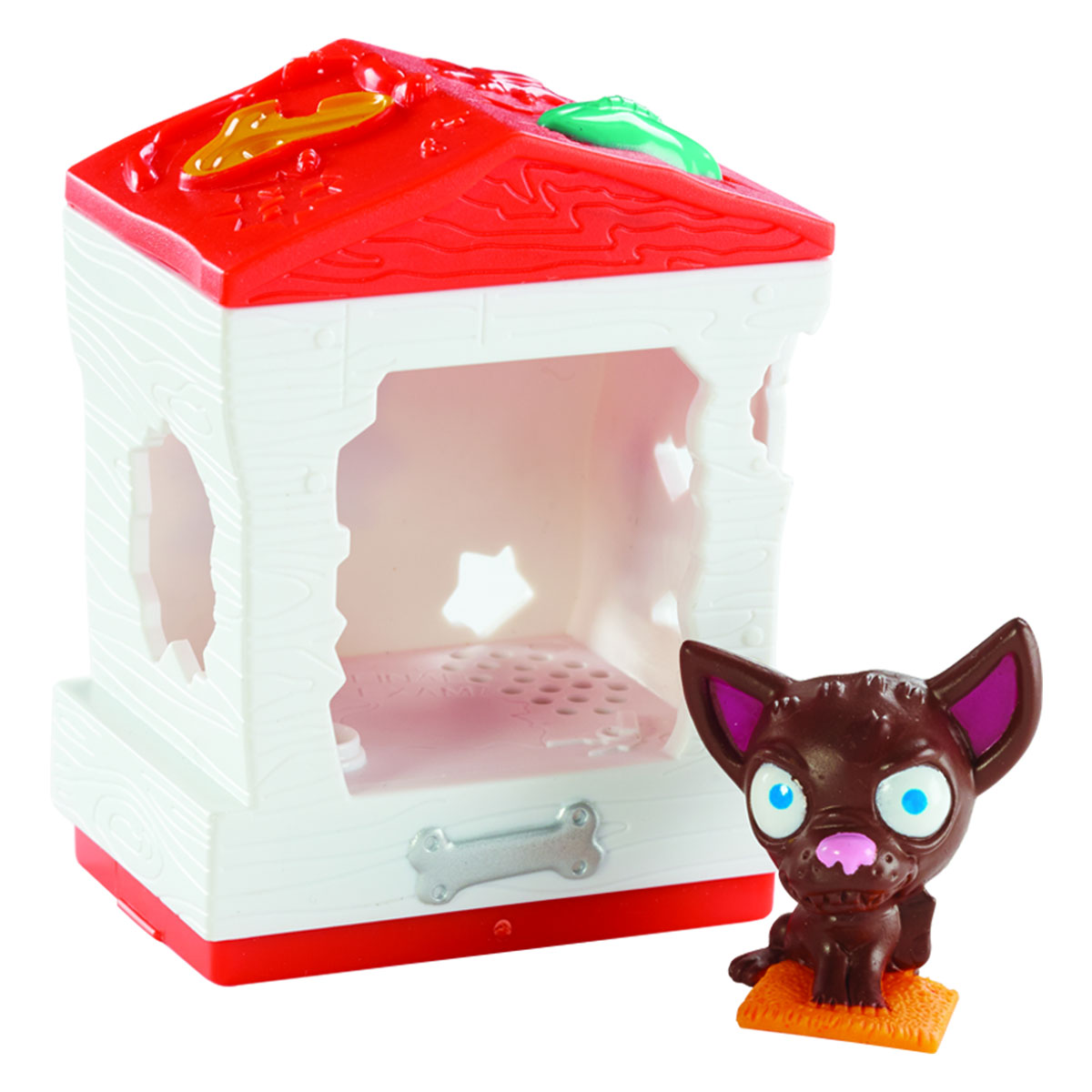 Ugglys Pet Shop Игровой набор Домик с фигуркой Bone Home19411_bone home Ugglys Pet Shop Игровой набор Домик с фигуркой Bone Home19411_bone homeИгровой набор из серии Хулиганские животные состоит из домика со звуковыми эффектами и уникальной фигурки питомца, которую нельзя найти в других упаковках и наборах серии. Домик выполнен в ярких цветах и притягивает взгляд. Если внутри него поместить мини-фигурку животного и надавить на пол - будут раздаваться звуки. В ассортименте представлено 6 домиков, которые можно состыковать один с другим и построить большой зоомагазин с эксклюзивными животными. Такая удивительная игрушка обязательно понравится вашей малышке! Порадуйте ее таким замечательным подарком! Для работы требуются 2 батарейки типа LR44 (комплектуется демонстрационными).