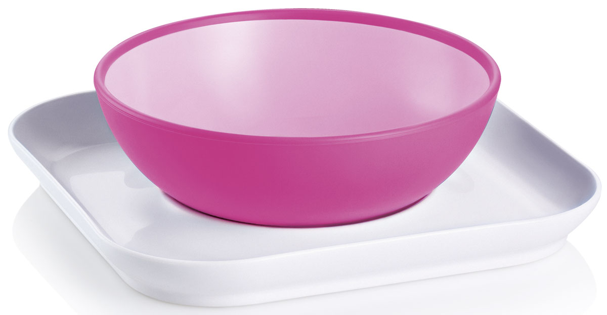 МАМ Набор посуды для кормления Baby's bowl & plate цвет розовый МАМ Набор посуды для кормления Baby's bowl & plate цвет розовый