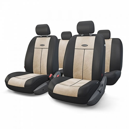 Авточехлы Autoprofi TT, цвет: черный, светло-бежевый, 9 предметов. TT-902V BK/L.BETT-902V BK/L.BE Авточехлы Autoprofi TT, цвет: черный, светло-бежевый, 9 предметов. TT-902V BK/L.BETT-902V BK/L.BEАвтомобильные чехлы Autoprofi TT изготовлены из высококачественного полиэстера и велюра со вставками из поролона толщиной 2 мм, обеспечивающего сцепление с сиденьем. Ткань хорошо пропускает воздух и отводит влагу. Чехлы универсальны: благодаря эластичности ткани, отлично сидят на большинстве моделей сидений. Чехлы предназначены для автомобильных сидений, оборудованных встроенными боковыми подушками безопасности. Имеют специальный распускаемый шов под Airbag. Молнии, расположенные в чехлах спинки заднего ряда, позволяют использовать чехлы на автомобилях с различными пропорциями складывания заднего ряда. Мягкие чехлы являются отличным дополнением салона любого автомобиля. Изделия придают автомобильному интерьеру современные и солидные черты. Комплектация: 5 подголовников, 2 чехла сидений переднего ряда, 1 спинка заднего ряда, 1 сиденье заднего ряда.