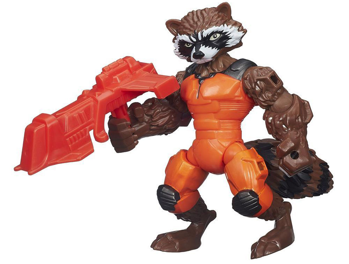 Hero Mashers Разборная фигурка Rocket RaccoonA6825EU4_B0875 Hero Mashers Разборная фигурка Rocket RaccoonA6825EU4_B0875Разборная фигурка Super Hero Mashers Rocket Raccoon обязательно понравится любому маленькому поклоннику комиксов и мультфильмов о супергероях! Фигурка выполнена из прочного пластика в виде вымышленного персонажа Реактивного Енота из вселенной Marvel комиксов. Он умный, гуманоидный енот, который является экспертом в тактике и очень метким стрелком. Голова, руки и ноги фигурки подвижны, вращаются и сгибаются, а также отделяются от корпуса. Фигурка совместима с другими фигурками из серии Super Hero Mashers. Собрав коллекцию фигурок от Hasbro, вы сможете создать своего супергероя, объединяя способности разных героев комиксов Marvel. Все элементы обладают единым способом крепления, что позволяет создавать различные комбинации. Ребенок с удовольствием будет играть с фигуркой, придумывая разные истории. Порадуйте его таким замечательным подарком!