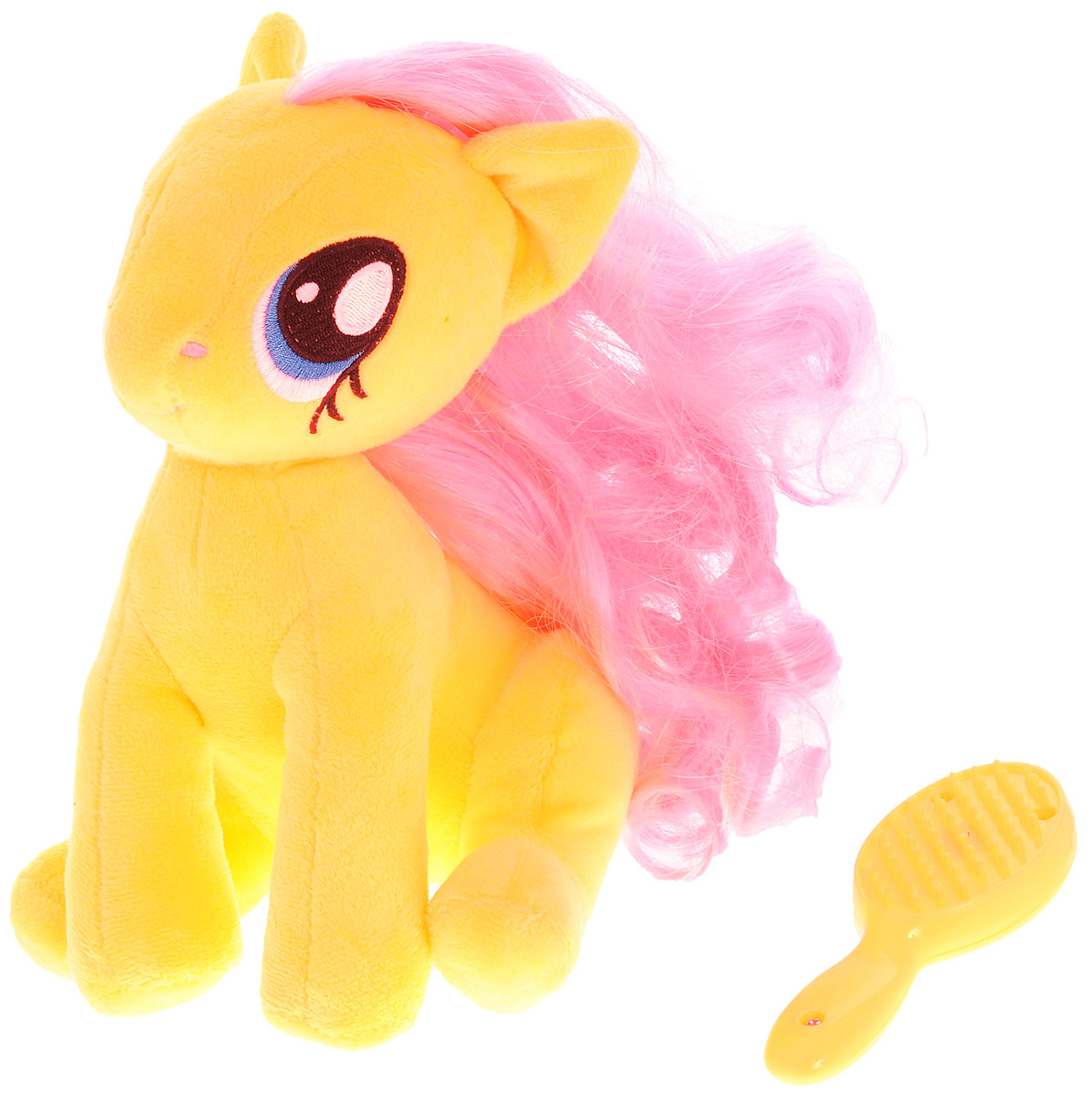 My Little Pony Мягкая игрушка Пони Fluttershy с волшебной расческой 20 см2098057_желтый/розовая грива My Little Pony Мягкая игрушка Пони Fluttershy с волшебной расческой 20 см2098057_желтый/розовая гриваМягкая игрушка My Little Pony Fluttershy, выполненная в виде пони с розовой гривой, порадует вашу малышку и доставит ей много удовольствия от часов, посвященных игре с ней. Игрушка изготовлена из гипаллерегенной ткани, очень приятной на ощупь. У пони роскошная грива, которую можно расчесывать. Для этого в наборе имеется расческа. Как только вы начнете ее причесывать - она засветятся от счастья! Играя с пони, ребенок развивает мелкую моторику, свое воображение и фантазию, усидчивость. Порадуйте свою малышку таким подарком.