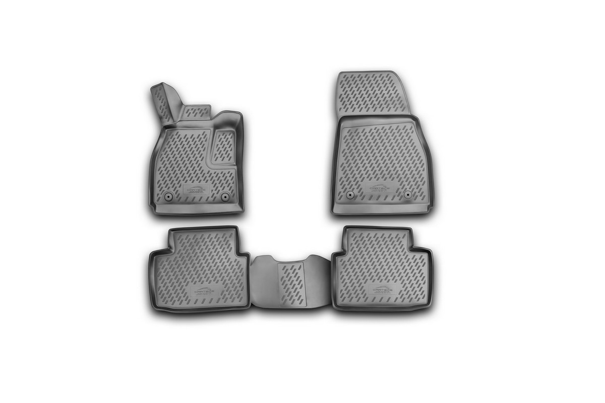 Набор автомобильных 3D-ковриков Novline-Autofamily для Chevrolet Malibu, 2012->, в салон, 4 штCARCHV00023 Набор автомобильных 3D-ковриков Novline-Autofamily для Chevrolet Malibu, 2012->, в салон, 4 штCARCHV00023Набор Novline-Autofamily состоит из 4 ковриков, изготовленных из полиуретана. Основная функция ковров - защита салона автомобиля от загрязнения и влаги. Это достигается за счет высоких бортов, перемычки на тоннель заднего ряда сидений, элементов формы и текстуры, свойств материала, а также запатентованной технологией 3D-перемычки в зоне отдыха ноги водителя, что обеспечивает дополнительную защиту, сохраняя салон автомобиля в первозданном виде. Материал, из которого сделаны коврики, обладает антискользящими свойствами. Для фиксации ковров в салоне автомобиля в комплекте с ними используются специальные крепежи. Форма передней части водительского ковра, уходящая под педаль акселератора, исключает нештатное заедание педалей. Набор подходит для Chevrolet Malibu с 2012 года выпуска.