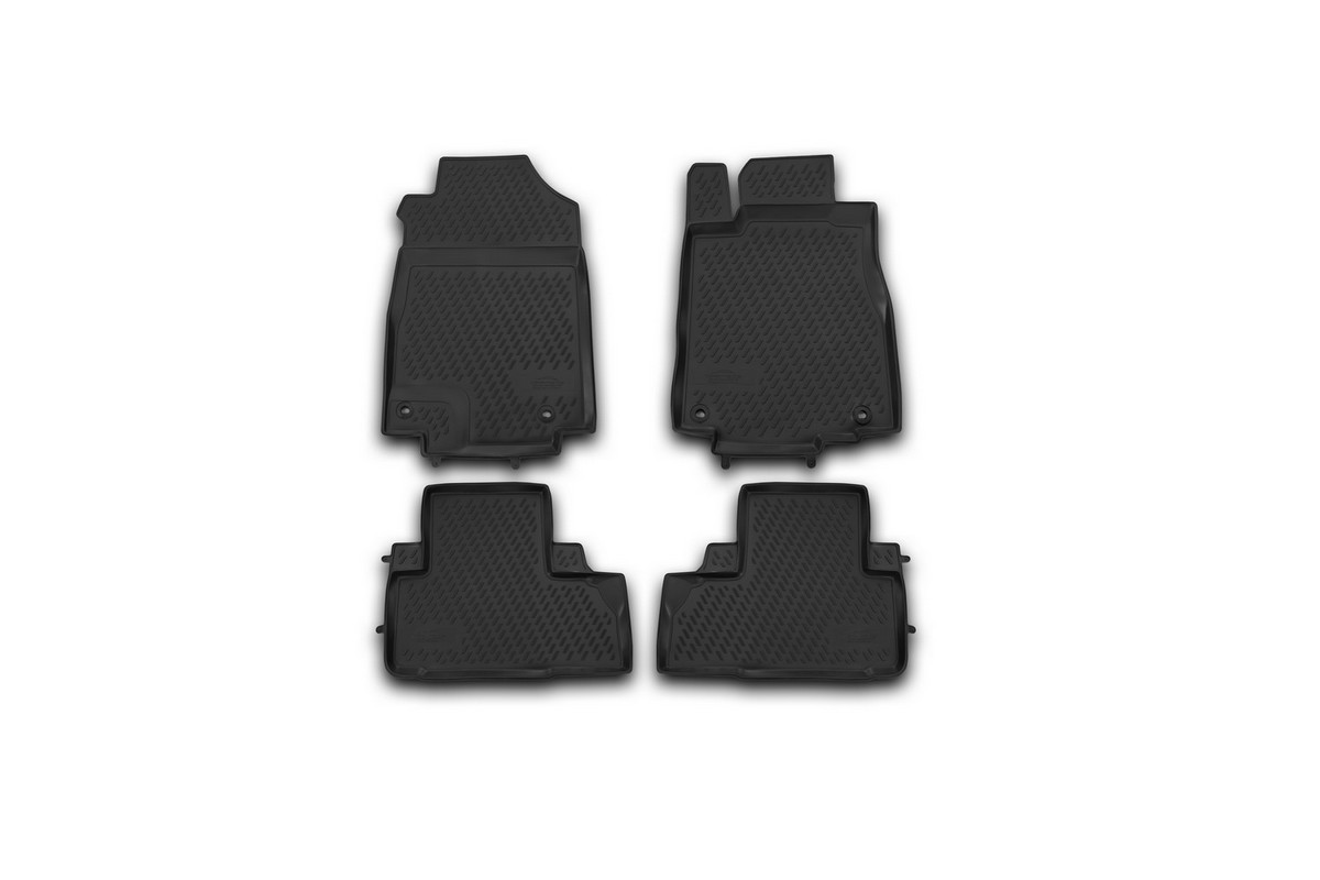 Набор автомобильных ковриков Novline-Autofamily для Honda CR-V 2012-2015, 2015-, в салон, цвет: черный, 4 штCARHND00013 Набор автомобильных ковриков Novline-Autofamily для Honda CR-V 2012-2015, 2015-, в салон, цвет: черный, 4 штCARHND00013Набор автомобильных ковриков Novline-Autofamily, изготовленный из полиуретана, состоит из 4 ковриков, которые учитывают все особенности каждой модели автомобиля и полностью повторяют контуры пола. Полиуретановые автомобильные коврики для салона произведены из высококачественного материала, который держит форму, прочный и не пачкает обувь. Коврики в салон не только улучшат внешний вид салона вашего автомобиля, но и надежно уберегут его от пыли, грязи и сырости, а значит, защитят кузов от коррозии. Полиуретановые коврики для автомобиля гладкие, приятные и не пропускают влагу. Ковры для автомобилей надежно крепятся на полу и не скользят, что очень важно во время движения. Чистятся коврики очень просто: как при помощи автомобильного пылесоса, так и различными моющими средствами. Набор подходит для Honda CR-V 2012-2015, 2015 и позднее годов выпуска.