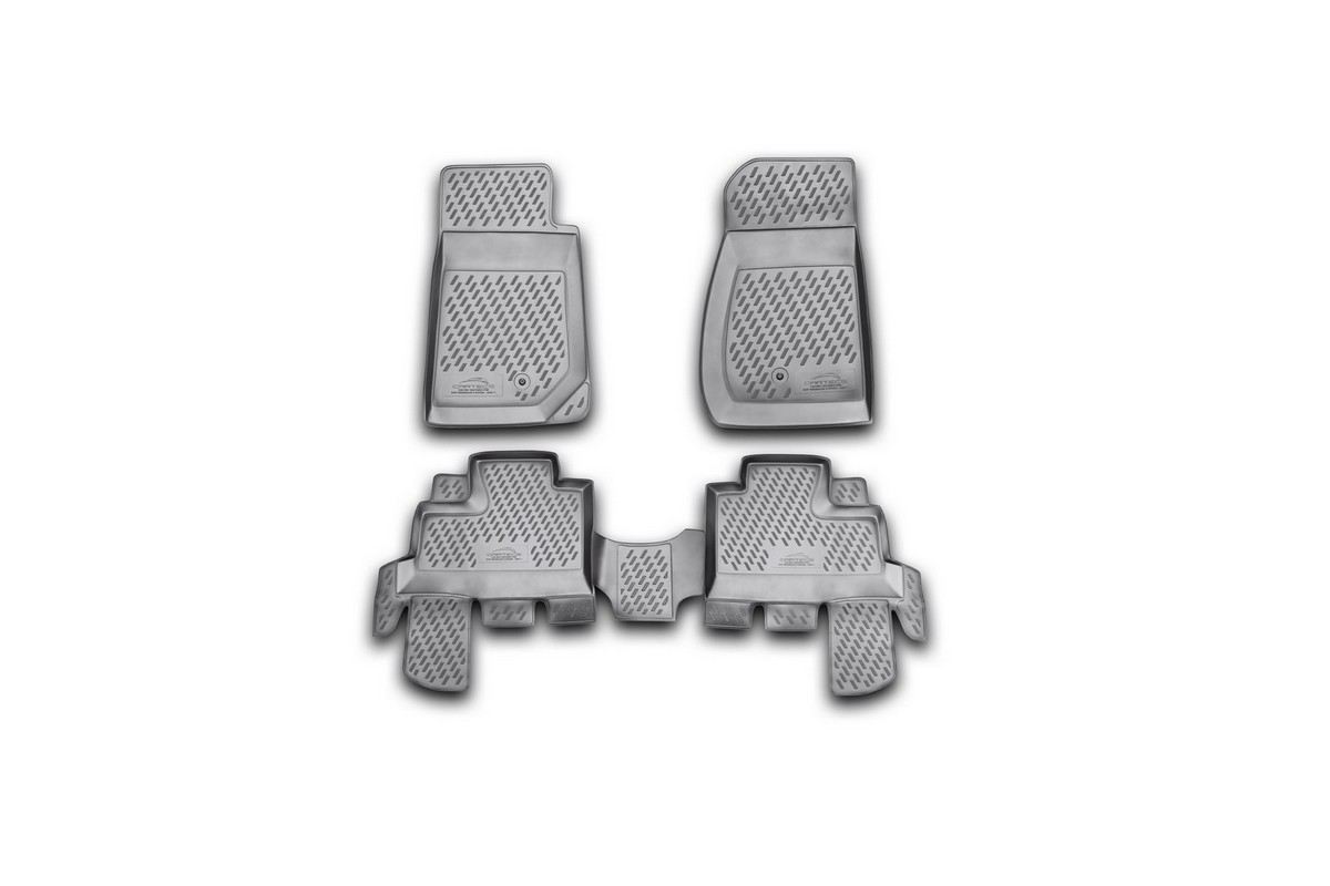 Набор автомобильных ковриков Novline-Autofamily для Jeep Wrangler 4 doors 2007-, в салон, 4 штCARJEP00007 Набор автомобильных ковриков Novline-Autofamily для Jeep Wrangler 4 doors 2007-, в салон, 4 штCARJEP00007Набор автомобильных ковриков Novline-Autofamily, изготовленный из полиуретана, состоит из 4 ковриков, которые учитывают все особенности каждой модели автомобиля и полностью повторяют контуры пола. Полиуретановые автомобильные коврики для салона произведены из высококачественного материала, который держит форму, прочный и не пачкает обувь. Коврики в салон не только улучшат внешний вид салона вашего автомобиля, но и надежно уберегут его от пыли, грязи и сырости, а значит, защитят кузов от коррозии. Полиуретановые коврики для автомобиля гладкие, приятные и не пропускают влагу. Ковры для автомобилей надежно крепятся на полу и не скользят, что очень важно во время движения. Чистятся коврики очень просто: как при помощи автомобильного пылесоса, так и различными моющими средствами. Набор подходит для Jeep Wrangler 4 doors с 2007 года выпуска.