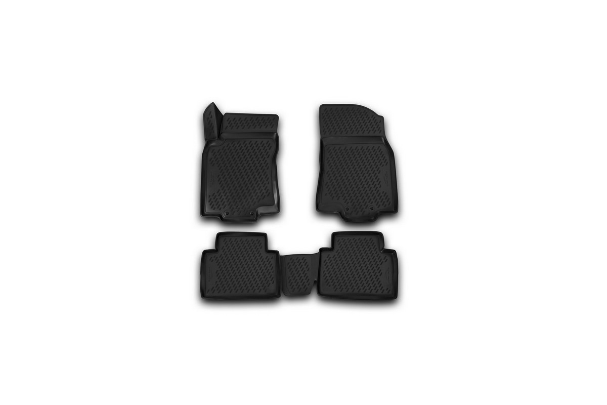 Набор автомобильных 3D-ковриков Novline-Autofamily для Nissan X-Trail, 2003-2015, в салон, 4 штCARNIS00059 Набор автомобильных 3D-ковриков Novline-Autofamily для Nissan X-Trail, 2003-2015, в салон, 4 штCARNIS00059Набор Novline-Autofamily состоит из 4 ковриков, изготовленных из полиуретана. Основная функция ковров - защита салона автомобиля от загрязнения и влаги. Это достигается за счет высоких бортов, перемычки на тоннель заднего ряда сидений, элементов формы и текстуры, свойств материала, а также запатентованной технологией 3D-перемычки в зоне отдыха ноги водителя, что обеспечивает дополнительную защиту, сохраняя салон автомобиля в первозданном виде. Материал, из которого сделаны коврики, обладает антискользящими свойствами. Для фиксации ковров в салоне автомобиля в комплекте с ними используются специальные крепежи. Форма передней части водительского ковра, уходящая под педаль акселератора, исключает нештатное заедание педалей. Набор подходит для Nissan X-Trail 2003-2015 года выпуска.