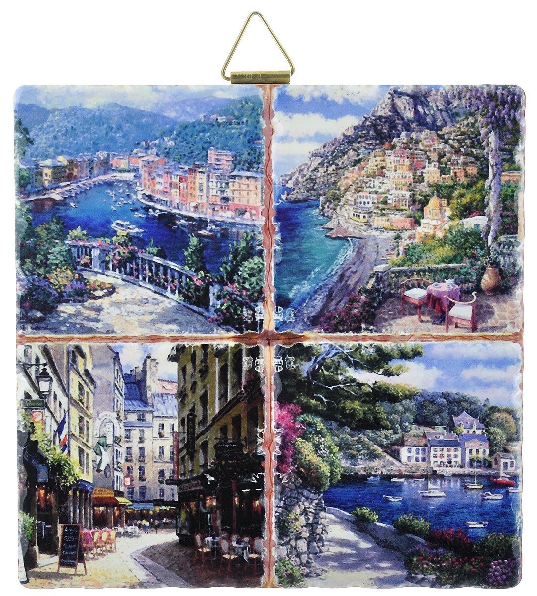 Подставка под горячее GiftnHome Италия,16 см х 16 смK20-Italy Подставка под горячее GiftnHome Италия,16 см х 16 смK20-ItalyКвадратная подставка под горячее GiftnHome Италия выполнена из высококачественной керамики. Изделие, декорированное красочными пейзажами Италии, идеально впишется в интерьер современной кухни. Специальное пробковое основание подставки защитит вашу мебель от царапин. Изделие не боится высоких температур и легко чиститься от пятен и жира. С оборотной стороны подставки имеется металлическая петелька для подвешивания. Каждая хозяйка знает, что подставка под горячее - это незаменимый и очень полезный аксессуар на каждой кухне. Ваш стол будет не только украшен оригинальной подставкой с красивым рисунком, но и сбережен от воздействия высоких температур ваших кулинарных шедевров. Нельзя мыть в посудомоечной машине. Размер подставки: 16 см х 16 см х 0,8 см.