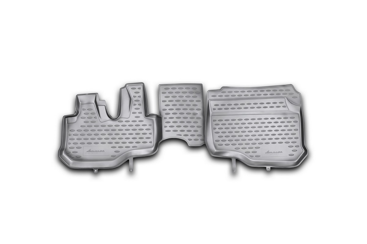 Набор автомобильных ковриков Novline-Autofamily для Hyundai HD 35 2011-, в салон, 2 штNLC.20.49.210h Набор автомобильных ковриков Novline-Autofamily для Hyundai HD 35 2011-, в салон, 2 штNLC.20.49.210hНабор автомобильных ковриков Novline-Autofamily, изготовленный из полиуретана, состоит из 2 ковриков, которые учитывают все особенности каждой модели автомобиля и полностью повторяют контуры пола. Полиуретановые автомобильные коврики для салона произведены из высококачественного материала, который держит форму, прочный и не пачкает обувь. Коврики в салон не только улучшат внешний вид салона вашего автомобиля, но и надежно уберегут его от пыли, грязи и сырости, а значит, защитят кузов от коррозии. Полиуретановые коврики для автомобиля гладкие, приятные и не пропускают влагу. Ковры для автомобилей надежно крепятся на полу и не скользят, что очень важно во время движения. Чистятся коврики очень просто: как при помощи автомобильного пылесоса, так и различными моющими средствами. Набор подходит для Hyundai HD 35 с 2011 года выпуска.