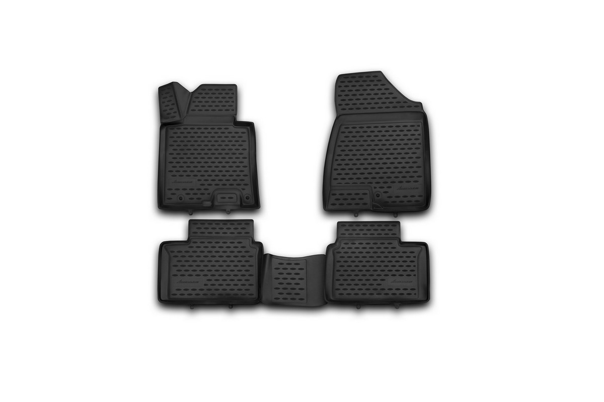 Набор автомобильных 3D-ковриков Novline-Autofamily для Kia Pro Ceed, 2013->, в салон, 4 штNLC.3D.25.45.210h Набор автомобильных 3D-ковриков Novline-Autofamily для Kia Pro Ceed, 2013->, в салон, 4 штNLC.3D.25.45.210hНабор Novline-Autofamily состоит из 4 ковриков, изготовленных из полиуретана. Основная функция ковров - защита салона автомобиля от загрязнения и влаги. Это достигается за счет высоких бортов, перемычки на тоннель заднего ряда сидений, элементов формы и текстуры, свойств материала, а также запатентованной технологией 3D-перемычки в зоне отдыха ноги водителя, что обеспечивает дополнительную защиту, сохраняя салон автомобиля в первозданном виде. Материал, из которого сделаны коврики, обладает антискользящими свойствами. Для фиксации ковров в салоне автомобиля в комплекте с ними используются специальные крепежи. Форма передней части водительского ковра, уходящая под педаль акселератора, исключает нештатное заедание педалей. Набор подходит для Kia Pro Ceed с 2013 года выпуска.