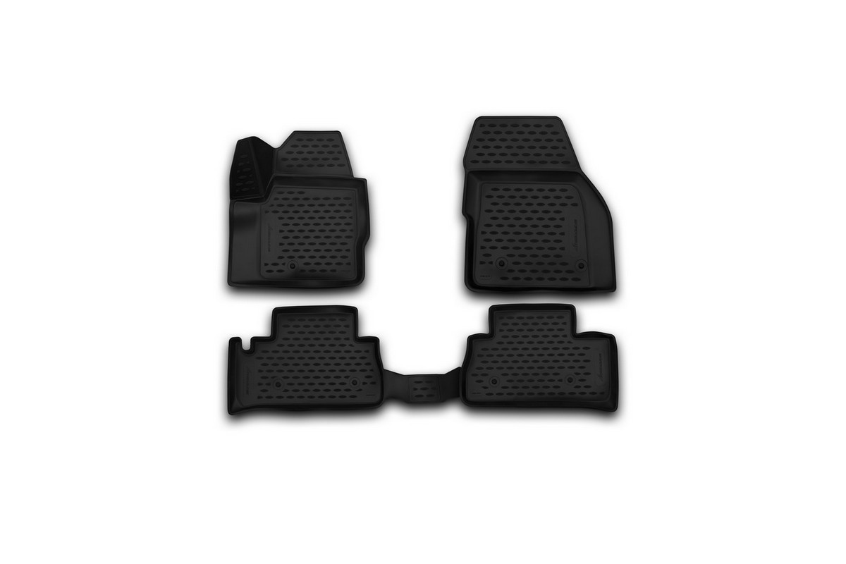 Набор автомобильных 3D-ковриков Novline-Autofamily для Land Rover Freelander 2, 2013->, в салон, 4 штNLC.3D.28.15.210 Набор автомобильных 3D-ковриков Novline-Autofamily для Land Rover Freelander 2, 2013->, в салон, 4 штNLC.3D.28.15.210Набор Novline-Autofamily состоит из 4 ковриков, изготовленных из полиуретана. Основная функция ковров - защита салона автомобиля от загрязнения и влаги. Это достигается за счет высоких бортов, перемычки на тоннель заднего ряда сидений, элементов формы и текстуры, свойств материала, а также запатентованной технологией 3D-перемычки в зоне отдыха ноги водителя, что обеспечивает дополнительную защиту, сохраняя салон автомобиля в первозданном виде. Материал, из которого сделаны коврики, обладает антискользящими свойствами. Для фиксации ковров в салоне автомобиля в комплекте с ними используются специальные крепежи. Форма передней части водительского ковра, уходящая под педаль акселератора, исключает нештатное заедание педалей. Набор подходит для Land Rover Freelander 2 с 2013 года выпуска.